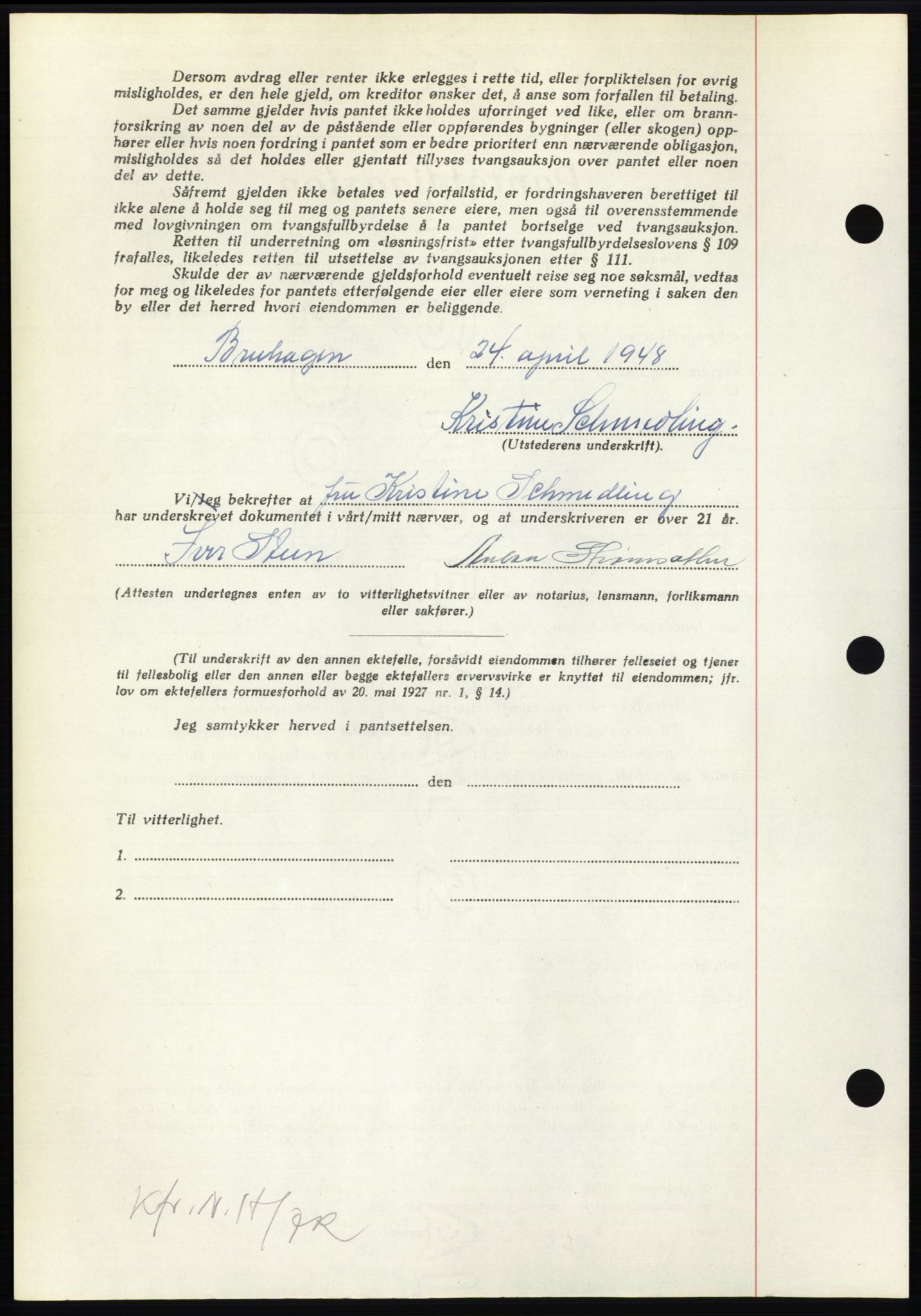 Nordmøre sorenskriveri, AV/SAT-A-4132/1/2/2Ca: Mortgage book no. B98, 1948-1948, Diary no: : 953/1948