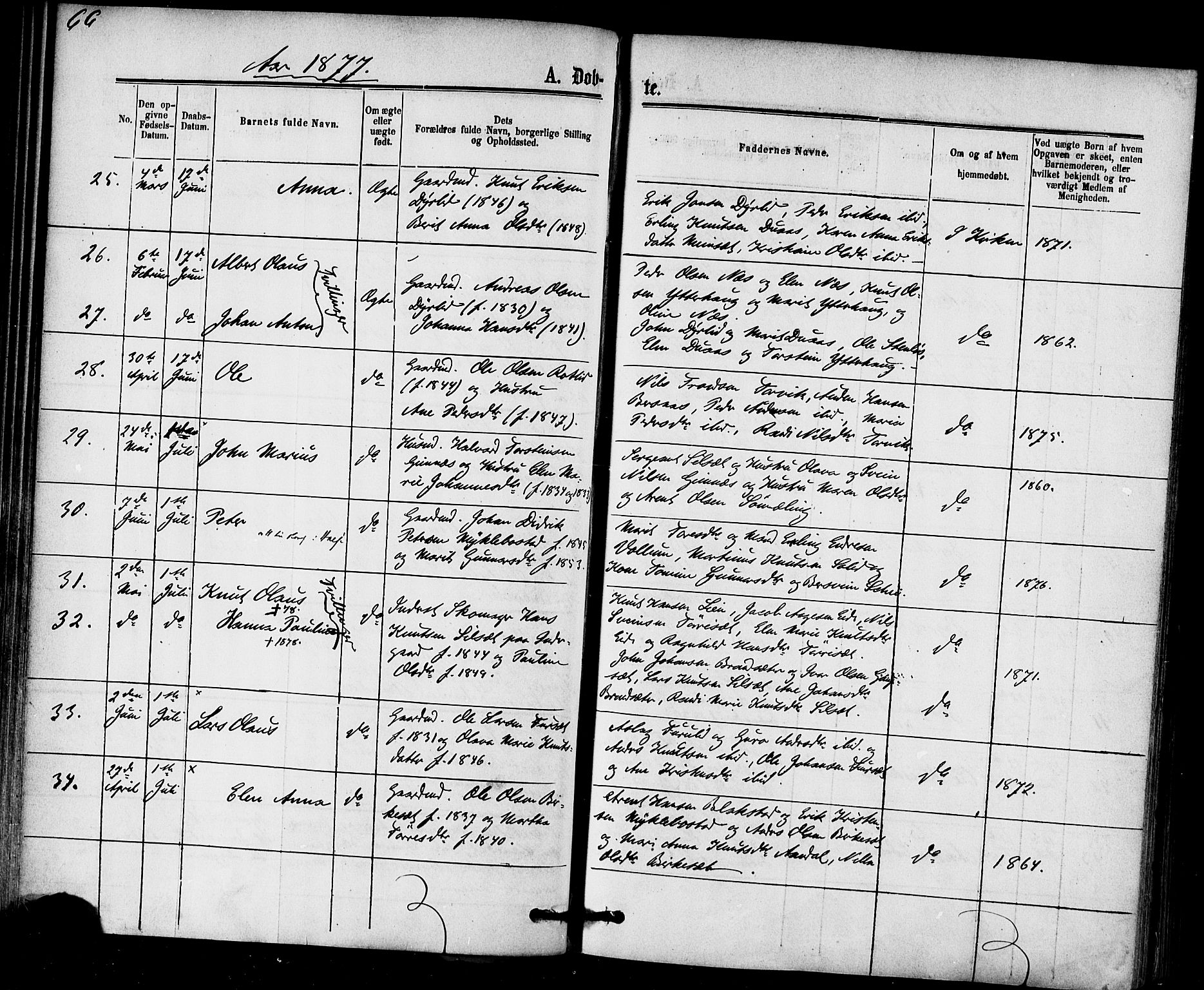 Ministerialprotokoller, klokkerbøker og fødselsregistre - Møre og Romsdal, AV/SAT-A-1454/584/L0966: Parish register (official) no. 584A06, 1869-1878, p. 66