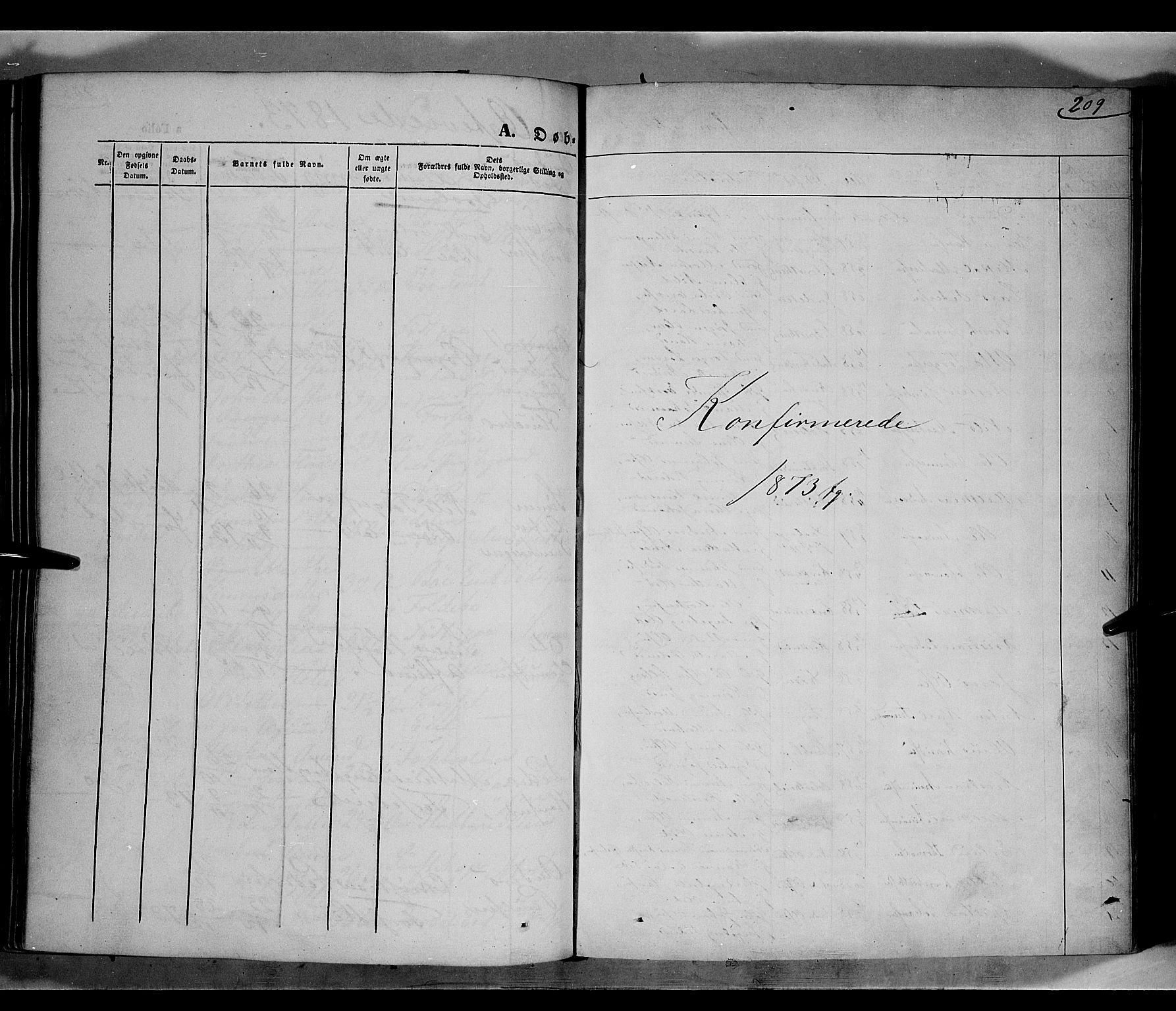 Gausdal prestekontor, SAH/PREST-090/H/Ha/Haa/L0009: Parish register (official) no. 9, 1862-1873, p. 209