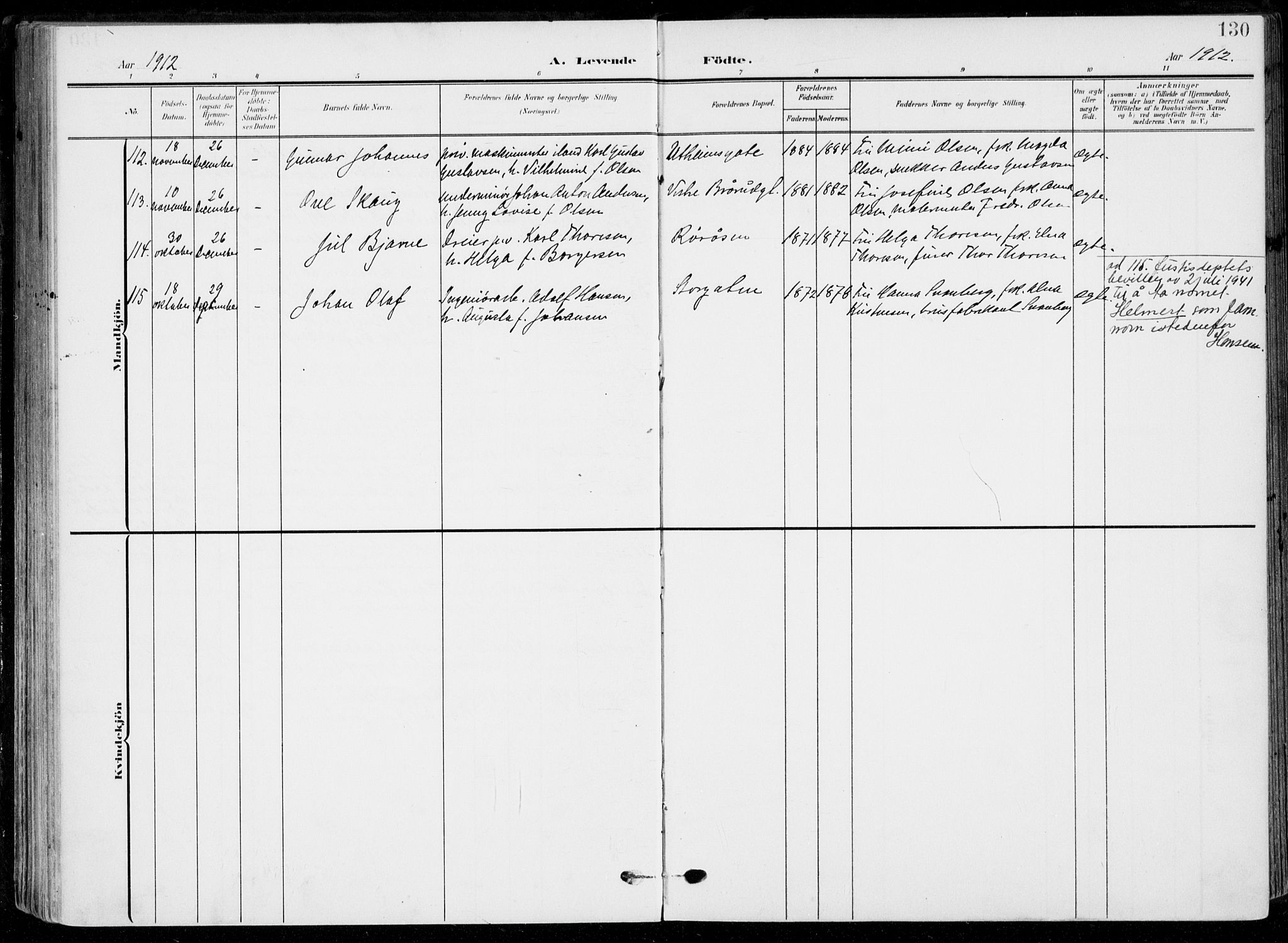 Horten kirkebøker, AV/SAKO-A-348/F/Fa/L0006: Parish register (official) no. 6, 1905-1912, p. 130