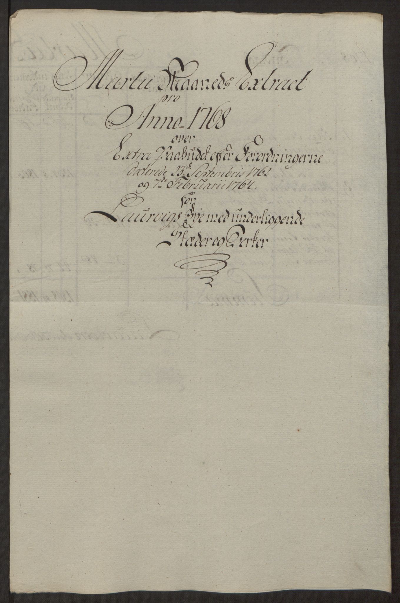 Rentekammeret inntil 1814, Reviderte regnskaper, Byregnskaper, AV/RA-EA-4066/R/Ri/L0183/0001: [I4] Kontribusjonsregnskap / Ekstraskatt, 1762-1768, p. 465