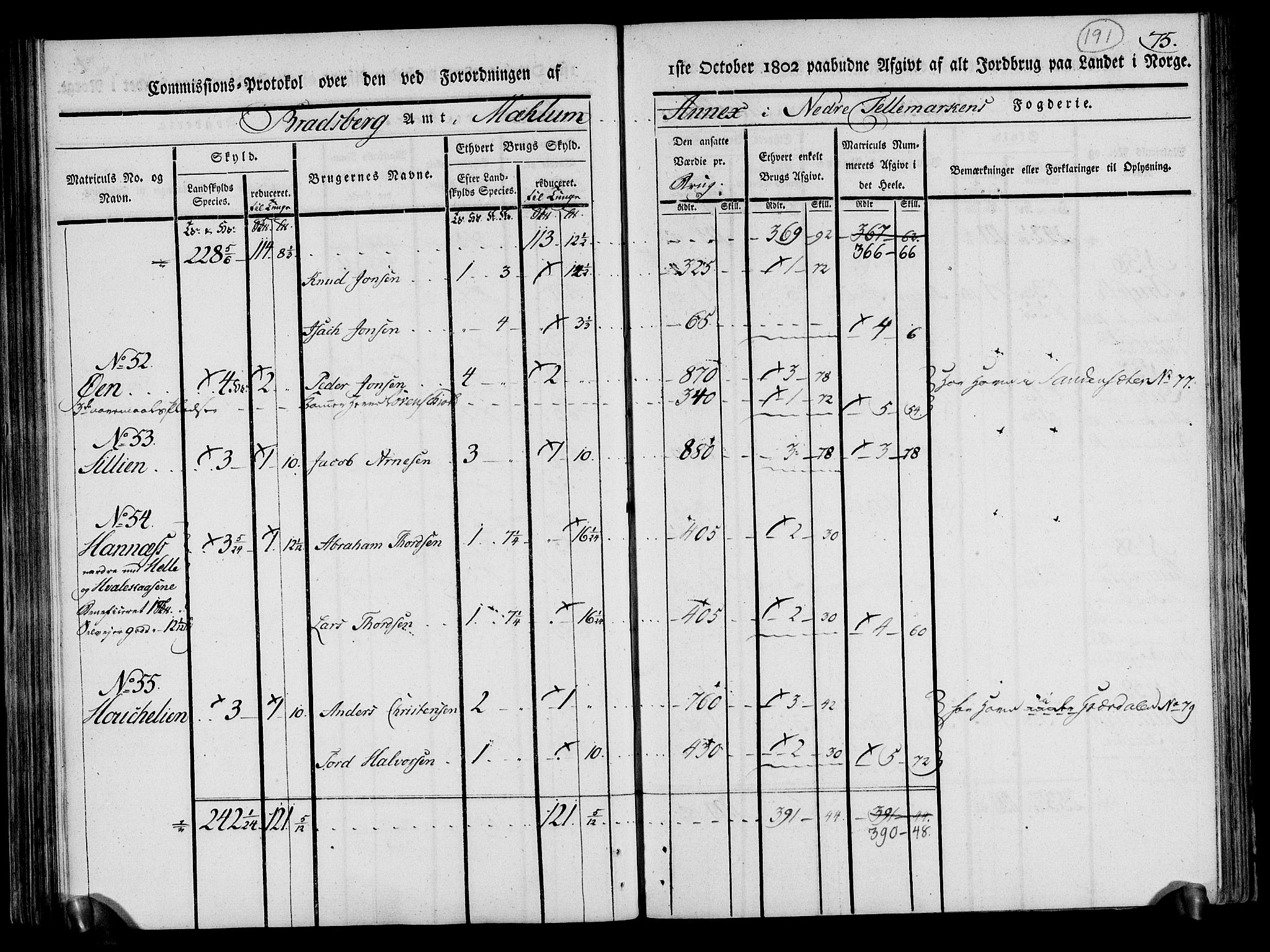 Rentekammeret inntil 1814, Realistisk ordnet avdeling, AV/RA-EA-4070/N/Ne/Nea/L0070: og 0071: Nedre Telemarken og Bamble fogderi. Kommisjonsprotokoll for Gjerpen, Solum, Holla, Bø, Sauherad og Heddal prestegjeld., 1803, p. 80