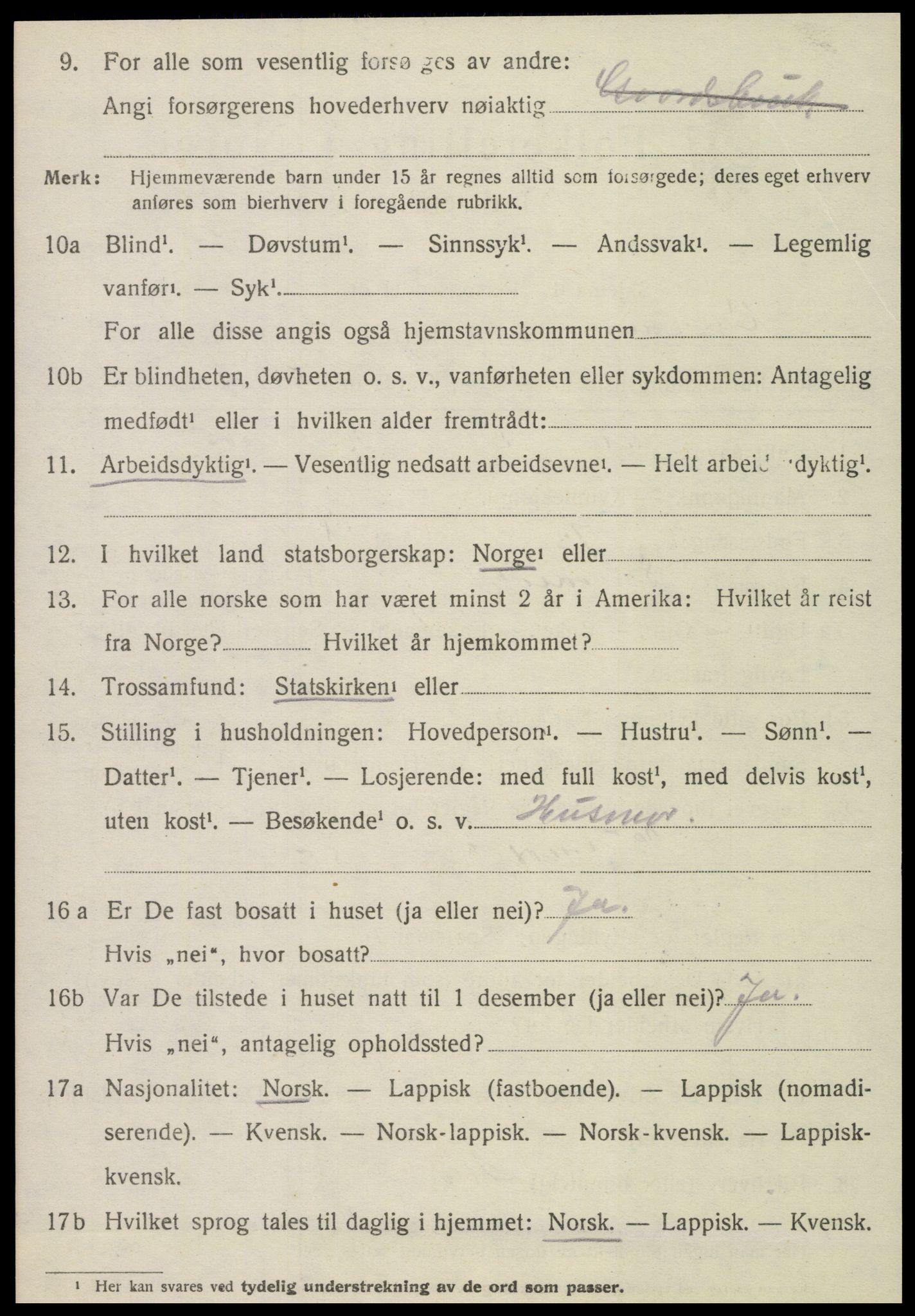 SAT, 1920 census for Verran, 1920, p. 609