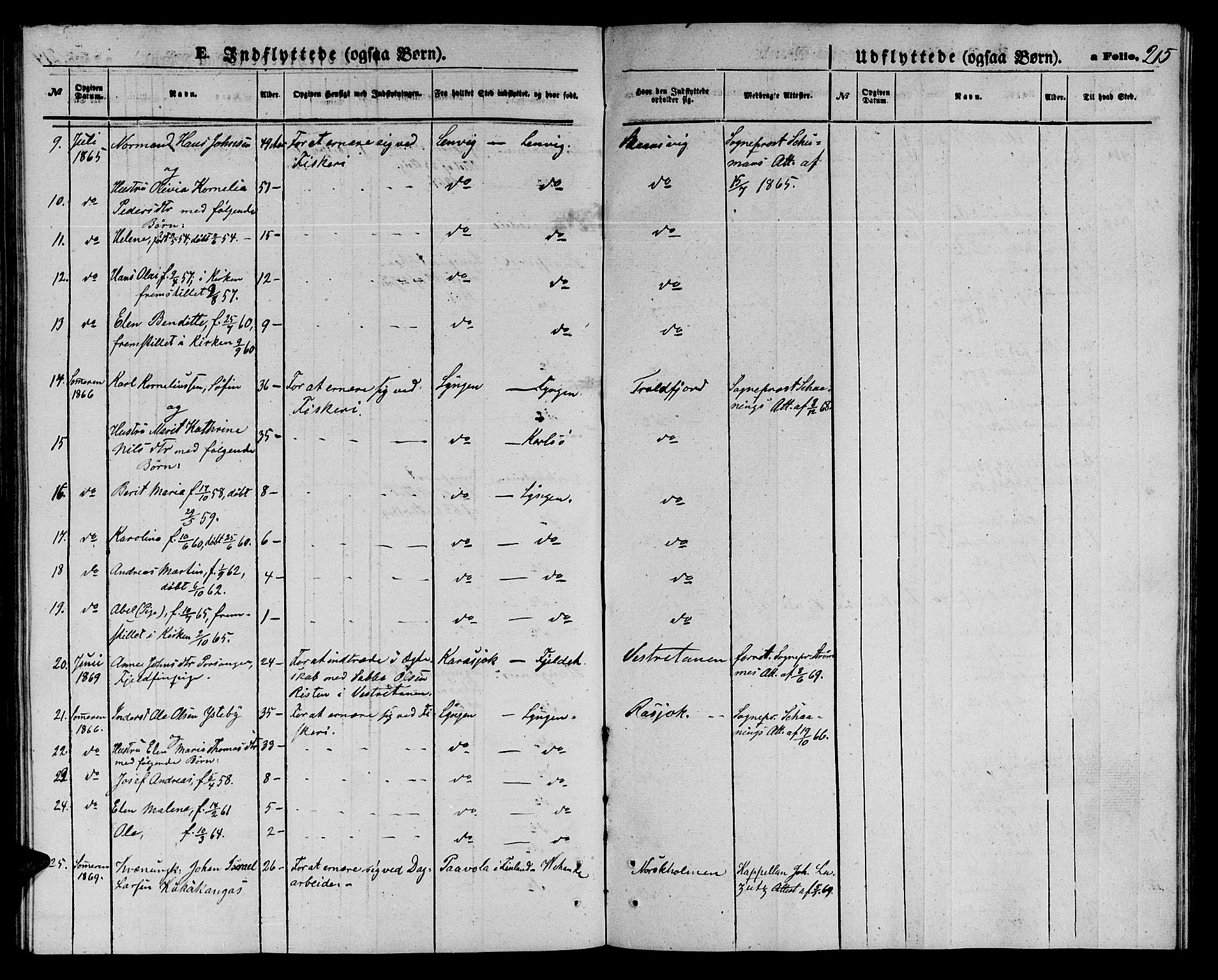 Tana sokneprestkontor, SATØ/S-1334/H/Hb/L0002klokker: Parish register (copy) no. 2 /1, 1866-1877, p. 215