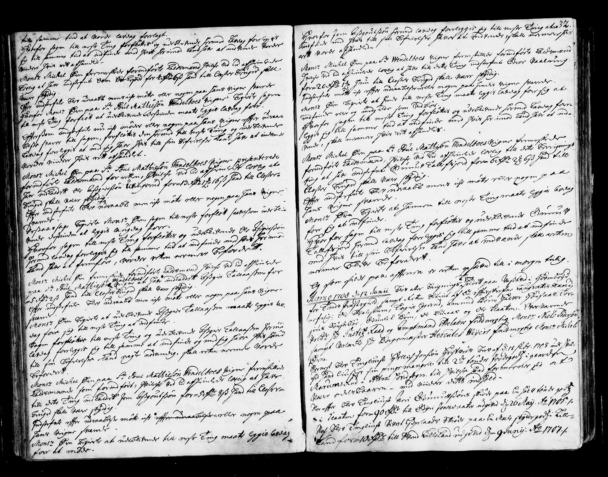 Øvre Telemark østfjelske sorenskriveri, AV/SAKO-A-213/F/Fa/Faa/L0023: Tingbok, 1708-1712, p. 32