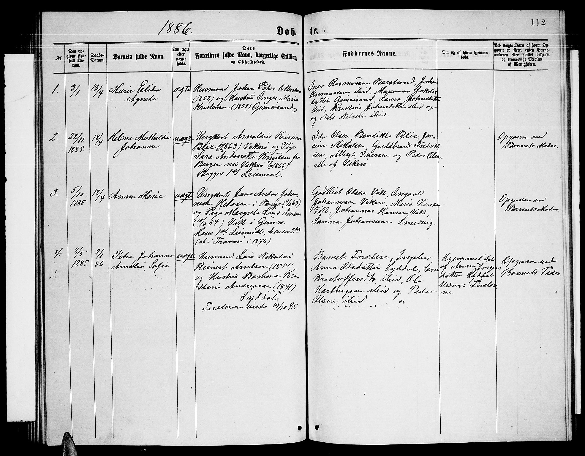 Ministerialprotokoller, klokkerbøker og fødselsregistre - Nordland, AV/SAT-A-1459/876/L1103: Parish register (copy) no. 876C02, 1870-1886, p. 112