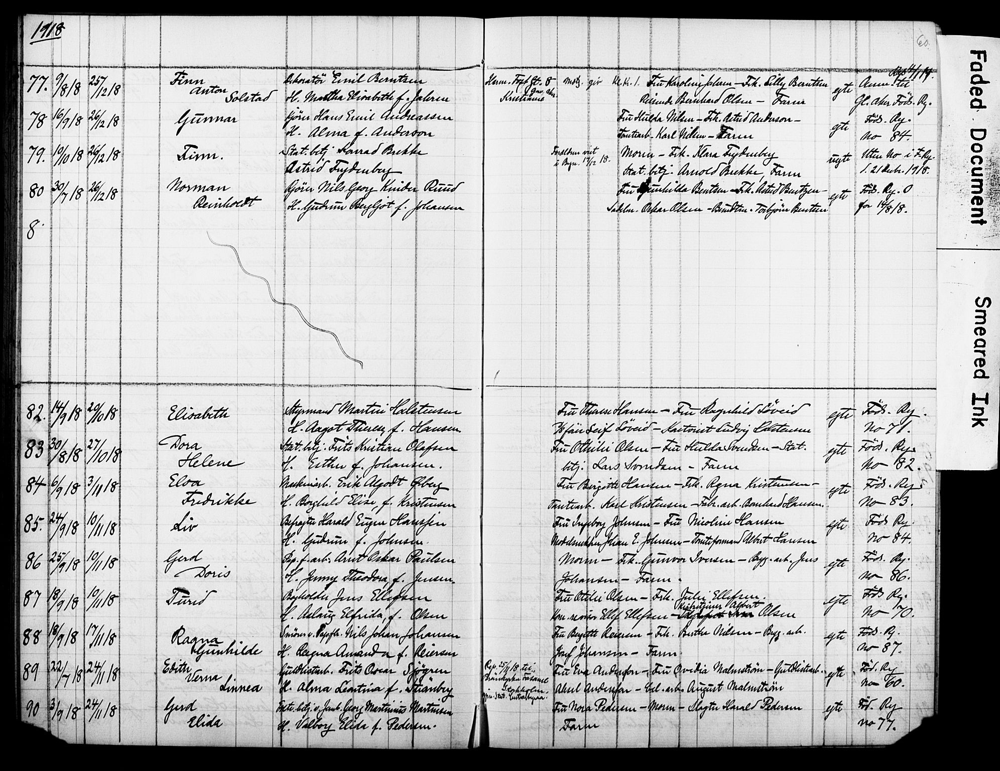 Strømsø kirkebøker, AV/SAKO-A-246/Y/Ya/L0007: Parish register draft no. I 7, 1915-1932, p. 60