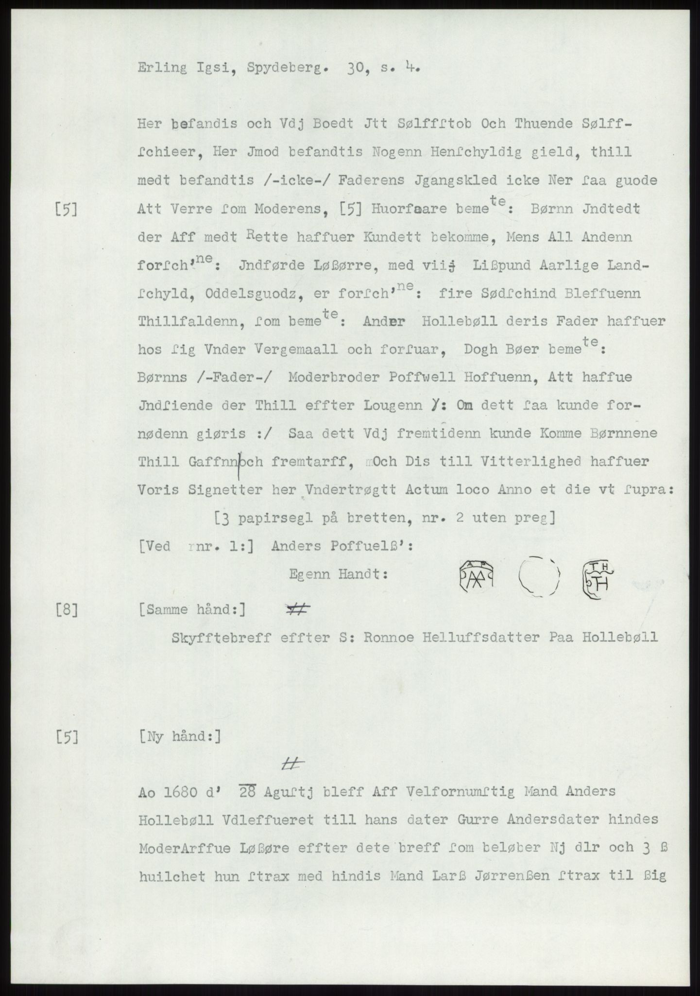 Samlinger til kildeutgivelse, Diplomavskriftsamlingen, AV/RA-EA-4053/H/Ha, p. 410