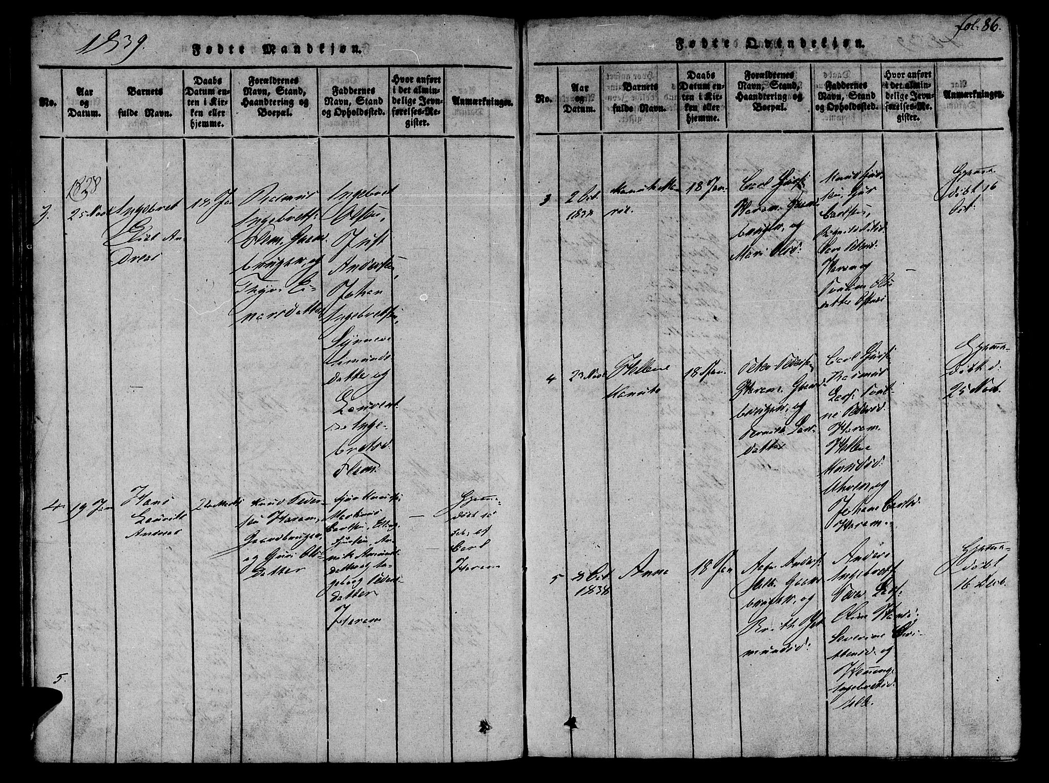 Ministerialprotokoller, klokkerbøker og fødselsregistre - Møre og Romsdal, SAT/A-1454/536/L0495: Parish register (official) no. 536A04, 1818-1847, p. 86