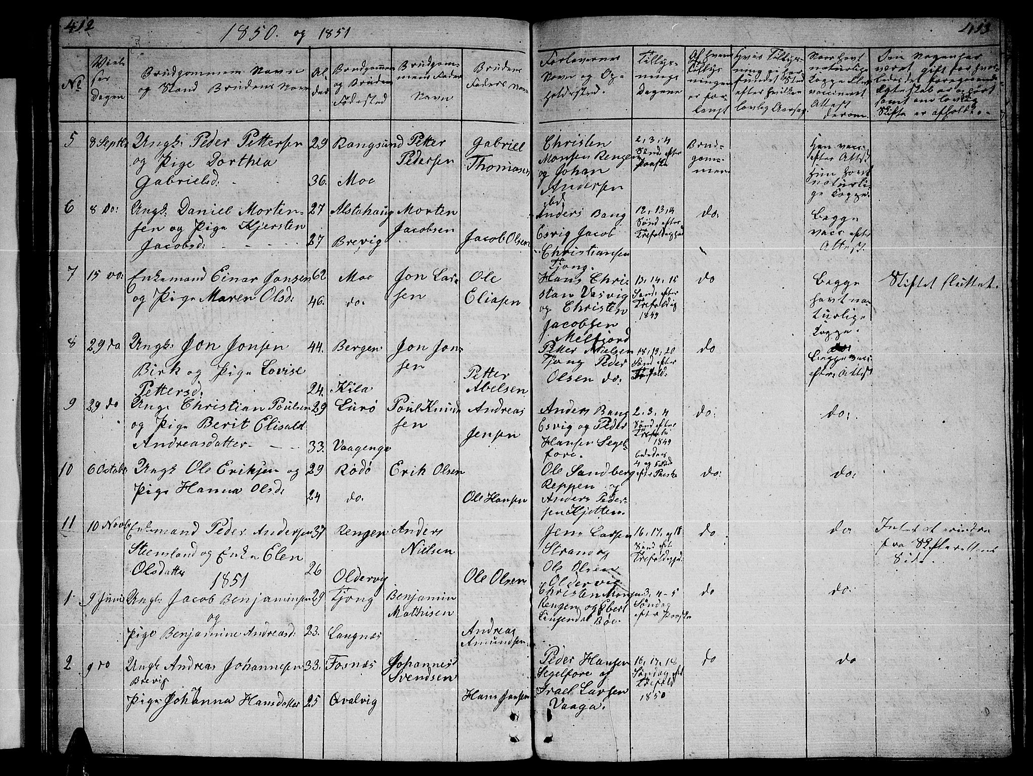 Ministerialprotokoller, klokkerbøker og fødselsregistre - Nordland, SAT/A-1459/841/L0618: Parish register (copy) no. 841C02, 1833-1855, p. 412-413