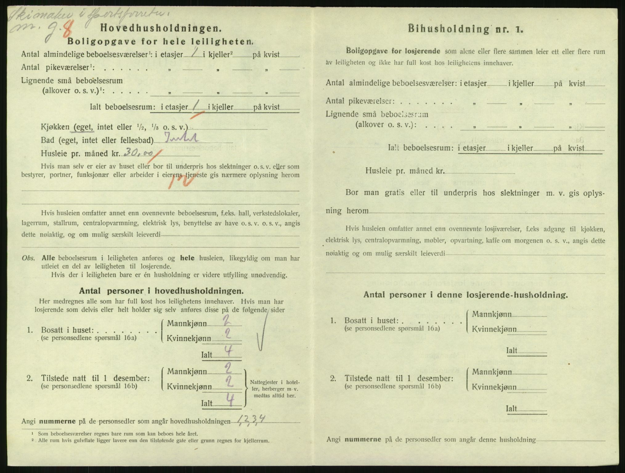 SAH, 1920 census for Lillehammer, 1920, p. 2057