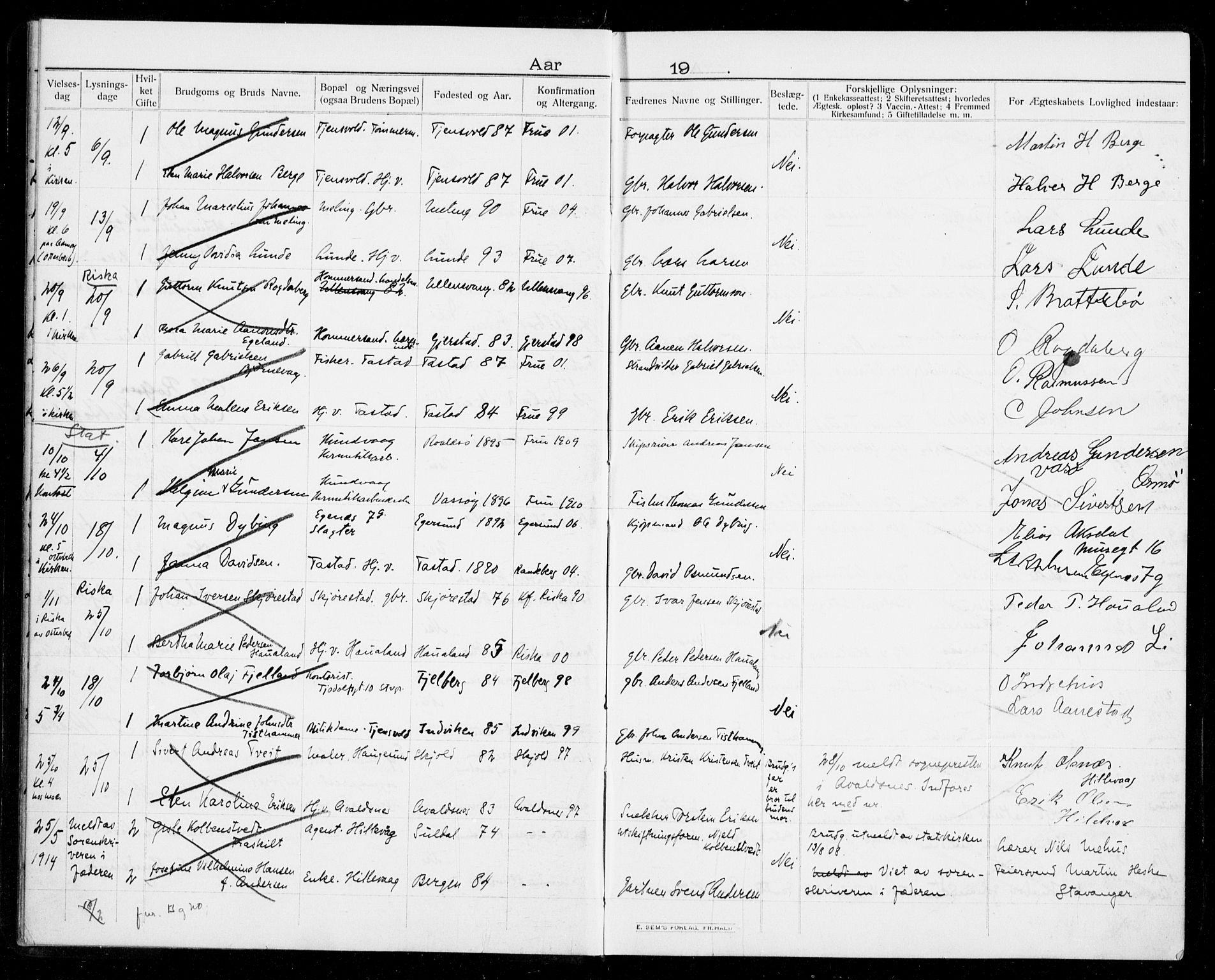 Hetland sokneprestkontor, AV/SAST-A-101826/70/705BA/L0005: Banns register no. 705.BA.5, 1911-1935