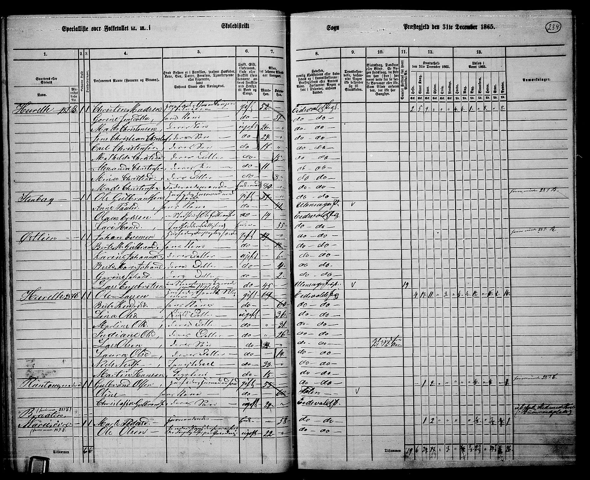 RA, 1865 census for Eidsvoll, 1865, p. 209