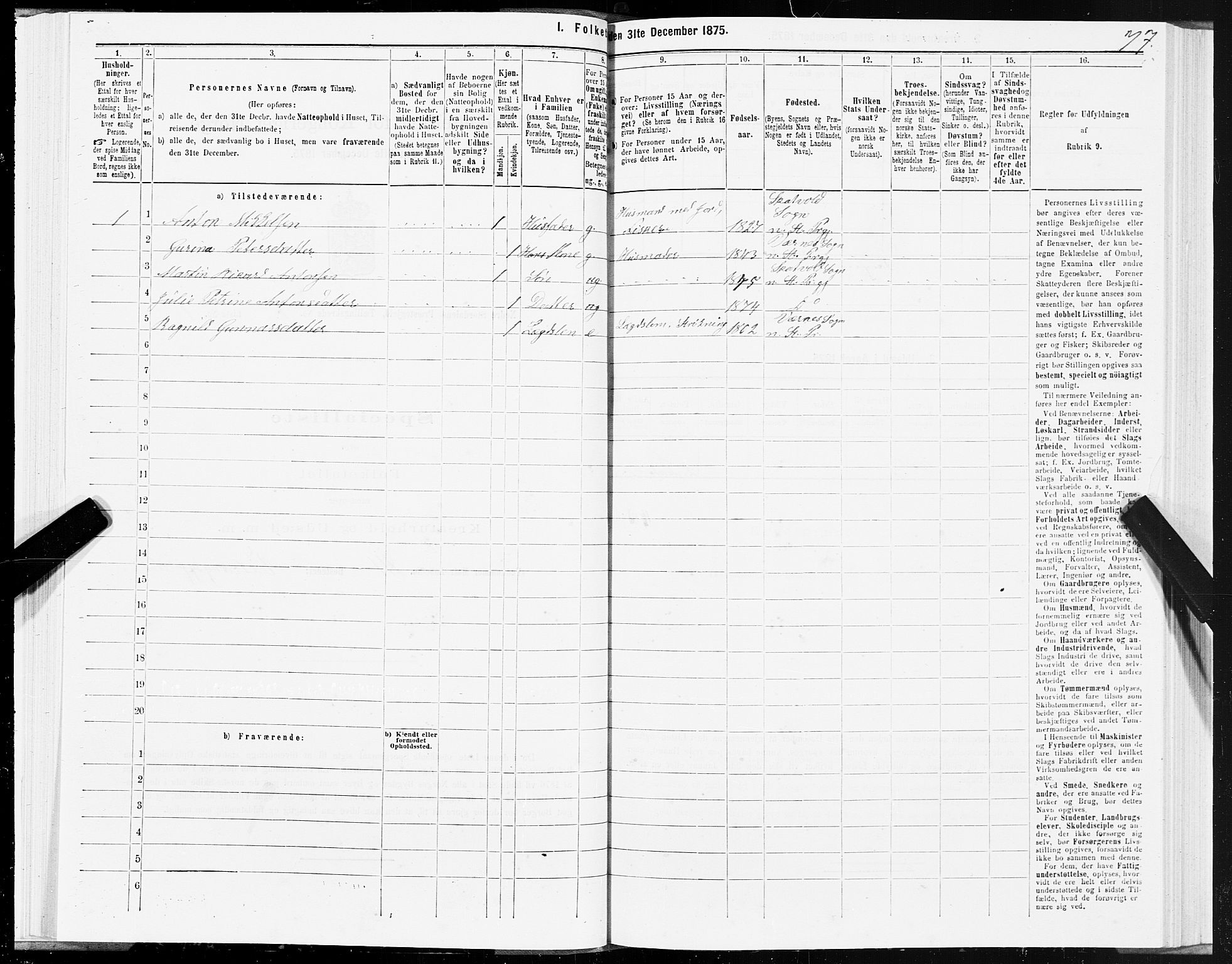 SAT, 1875 census for 1714P Nedre Stjørdal, 1875, p. 3077