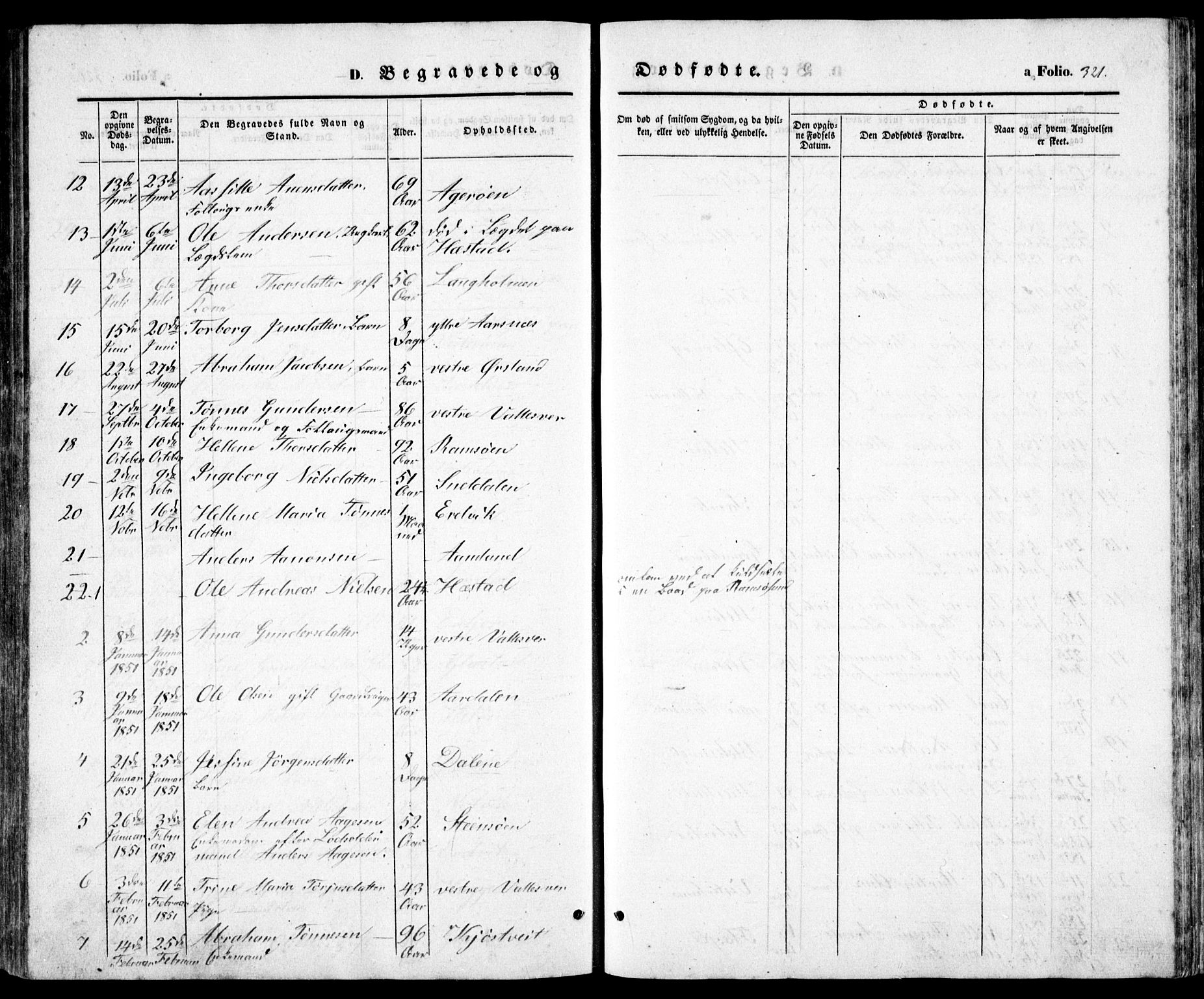 Høvåg sokneprestkontor, SAK/1111-0025/F/Fb/L0002: Parish register (copy) no. B 2, 1847-1869, p. 321