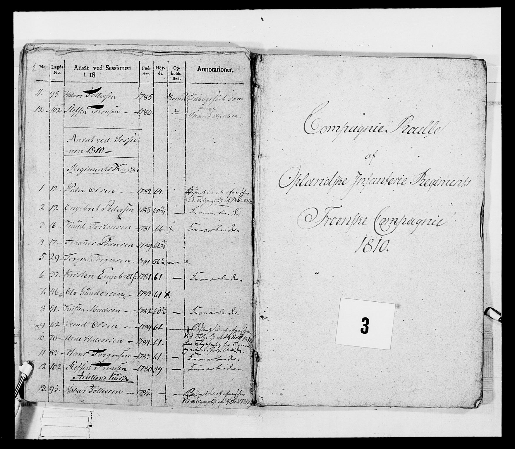 Generalitets- og kommissariatskollegiet, Det kongelige norske kommissariatskollegium, RA/EA-5420/E/Eh/L0069: Opplandske gevorbne infanteriregiment, 1810-1818, p. 106