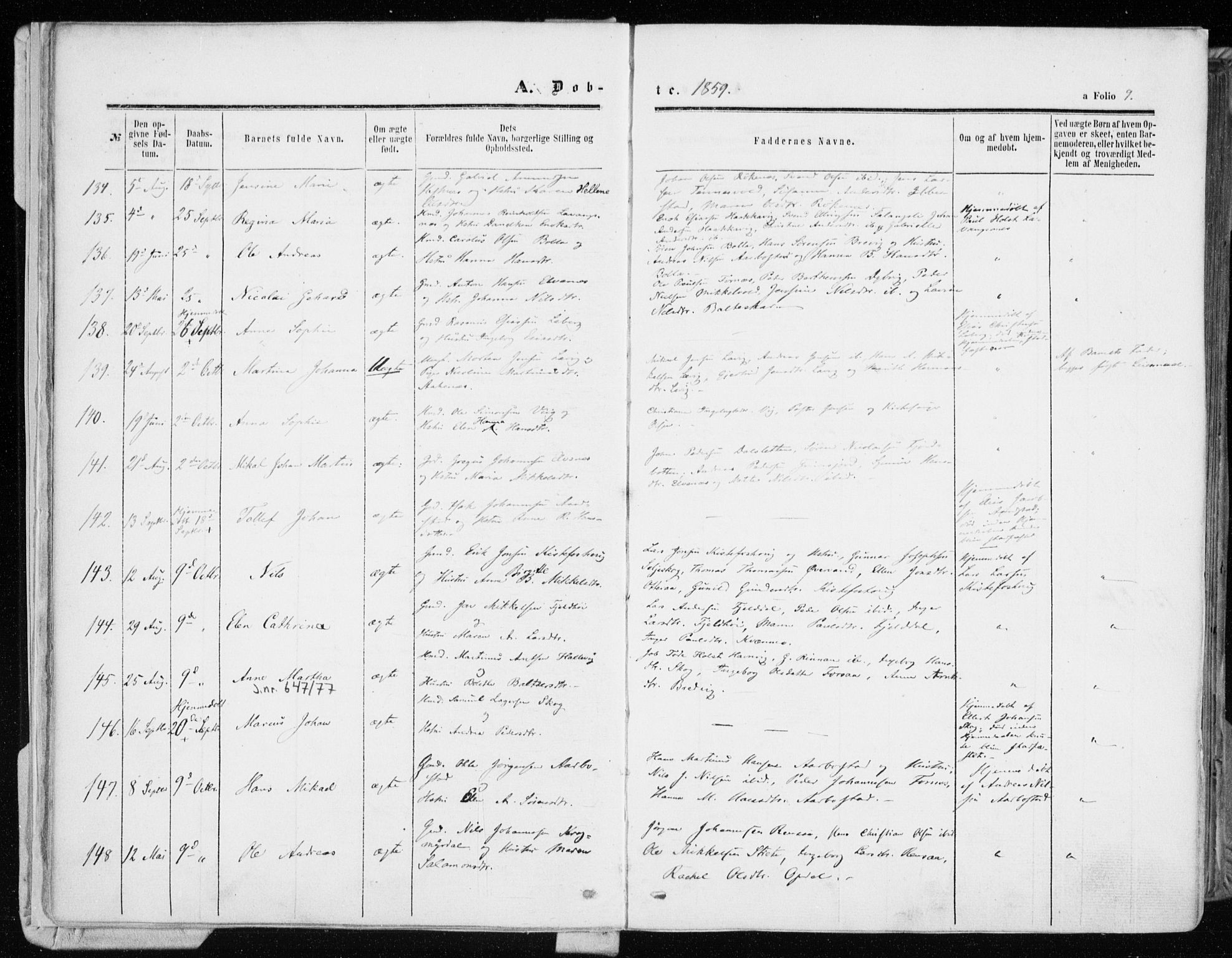 Ibestad sokneprestembete, AV/SATØ-S-0077/H/Ha/Haa/L0009kirke: Parish register (official) no. 9, 1859-1868, p. 9