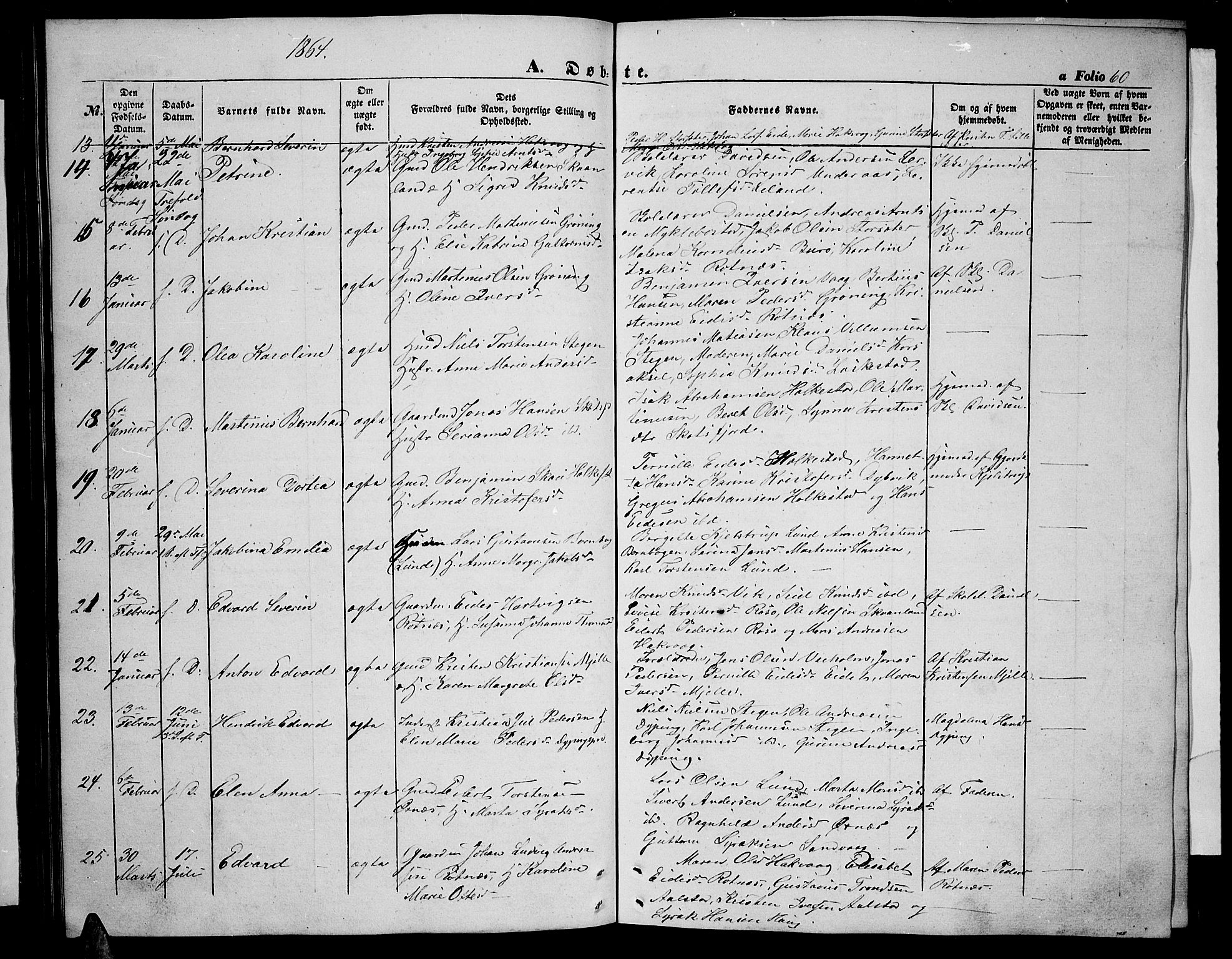 Ministerialprotokoller, klokkerbøker og fødselsregistre - Nordland, AV/SAT-A-1459/855/L0814: Parish register (copy) no. 855C03, 1851-1864, p. 60