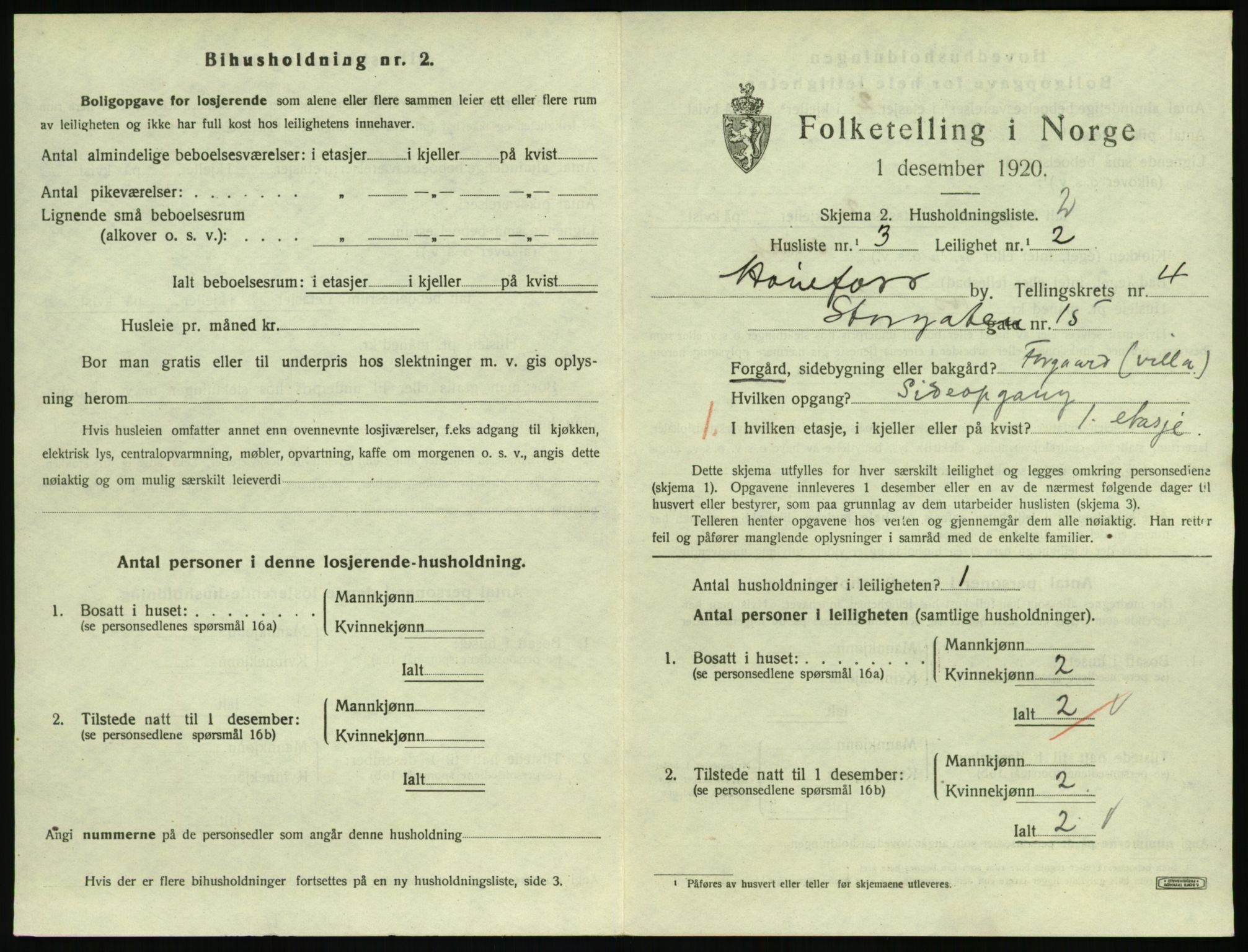 SAKO, 1920 census for Hønefoss, 1920, p. 1670