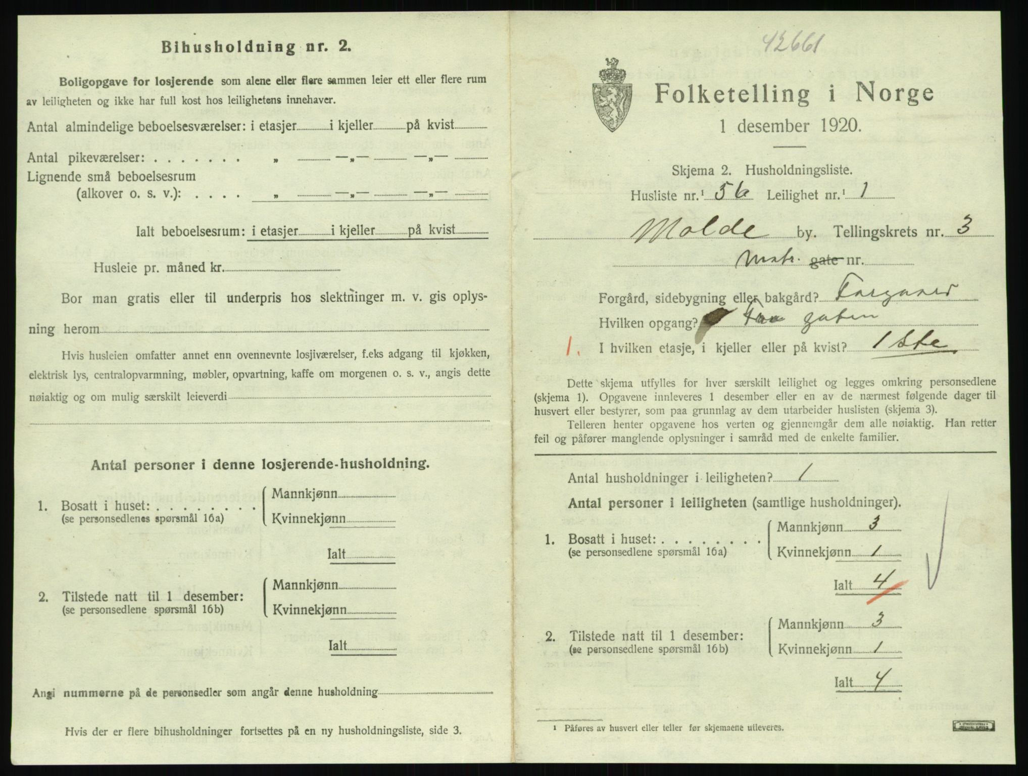 SAT, 1920 census for Molde, 1920, p. 1247