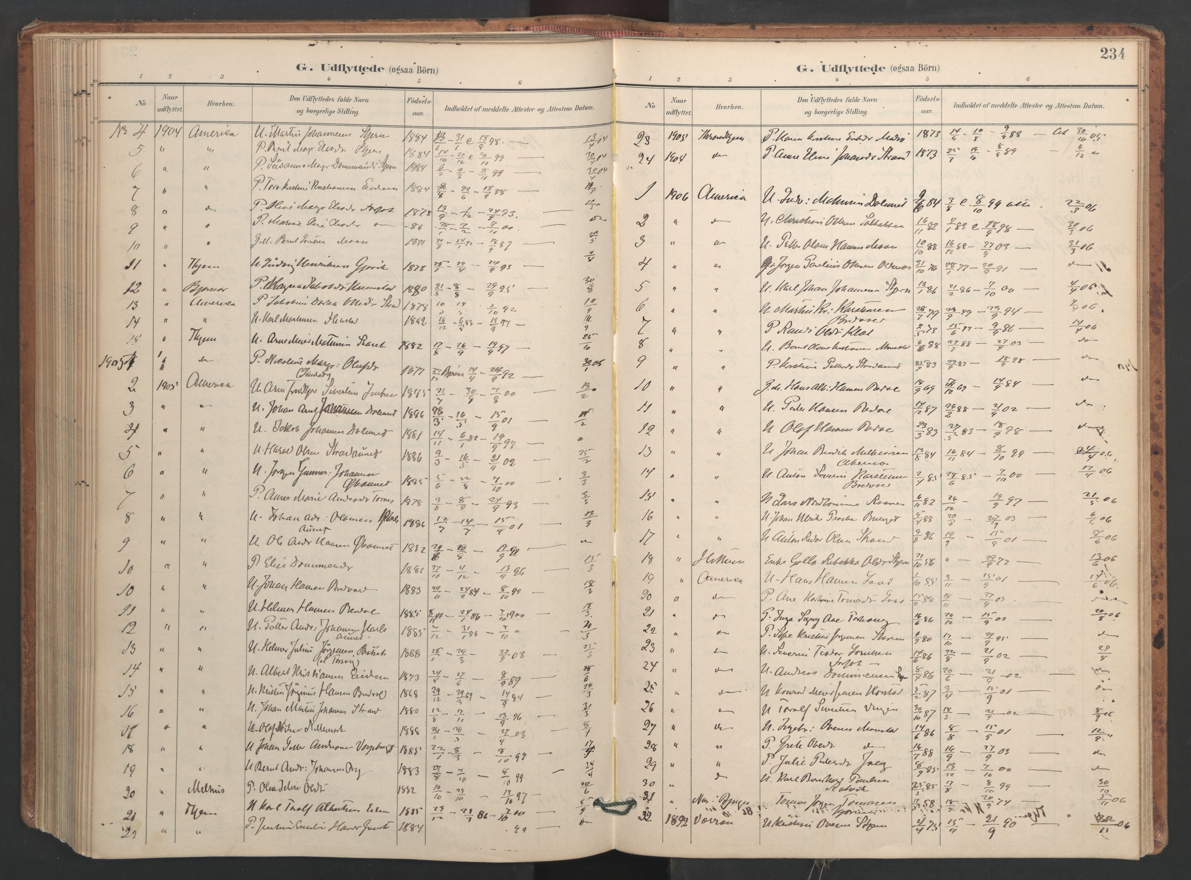 Ministerialprotokoller, klokkerbøker og fødselsregistre - Sør-Trøndelag, SAT/A-1456/655/L0681: Parish register (official) no. 655A10, 1895-1907, p. 234