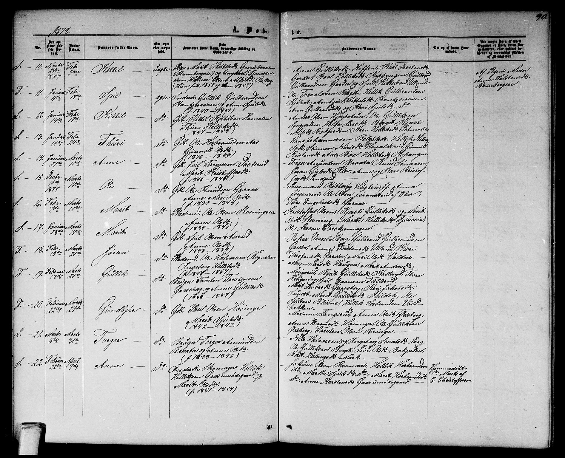 Flesberg kirkebøker, AV/SAKO-A-18/G/Ga/L0003: Parish register (copy) no. I 3, 1861-1889, p. 90