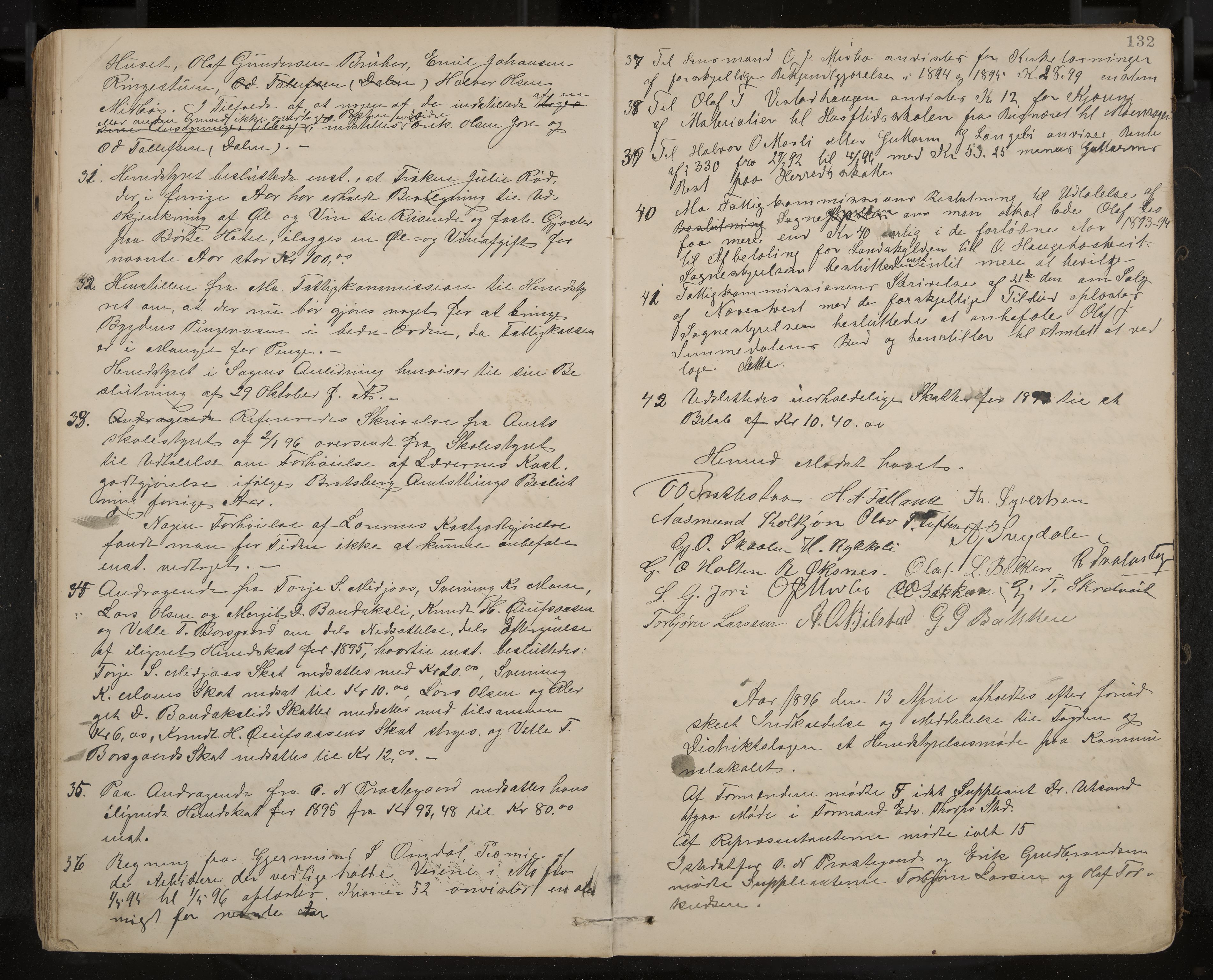 Mo formannskap og sentraladministrasjon, IKAK/0832021/A/L0003: Møtebok, 1886-1903, p. 132