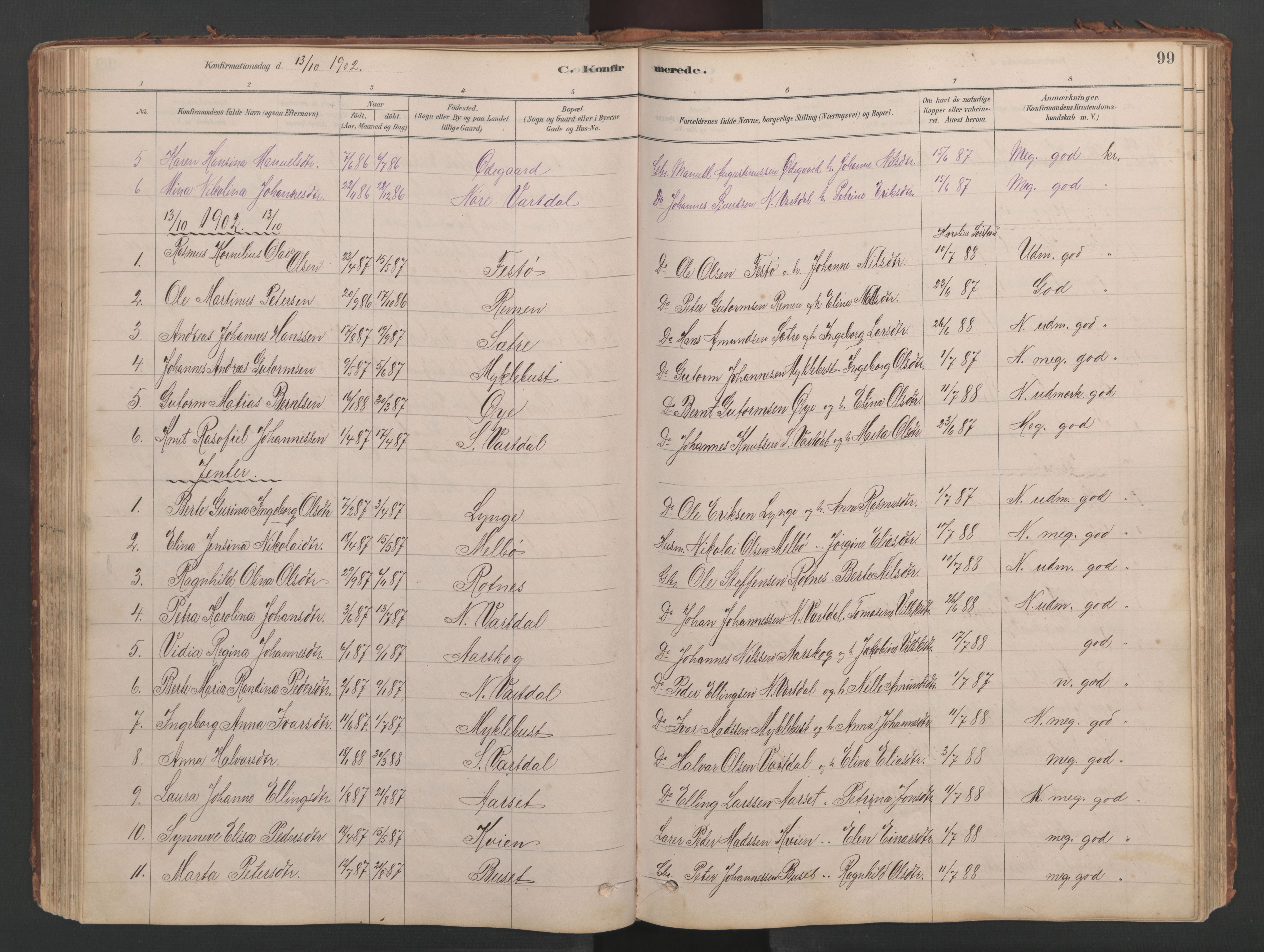 Ministerialprotokoller, klokkerbøker og fødselsregistre - Møre og Romsdal, SAT/A-1454/514/L0201: Parish register (copy) no. 514C01, 1878-1919, p. 99