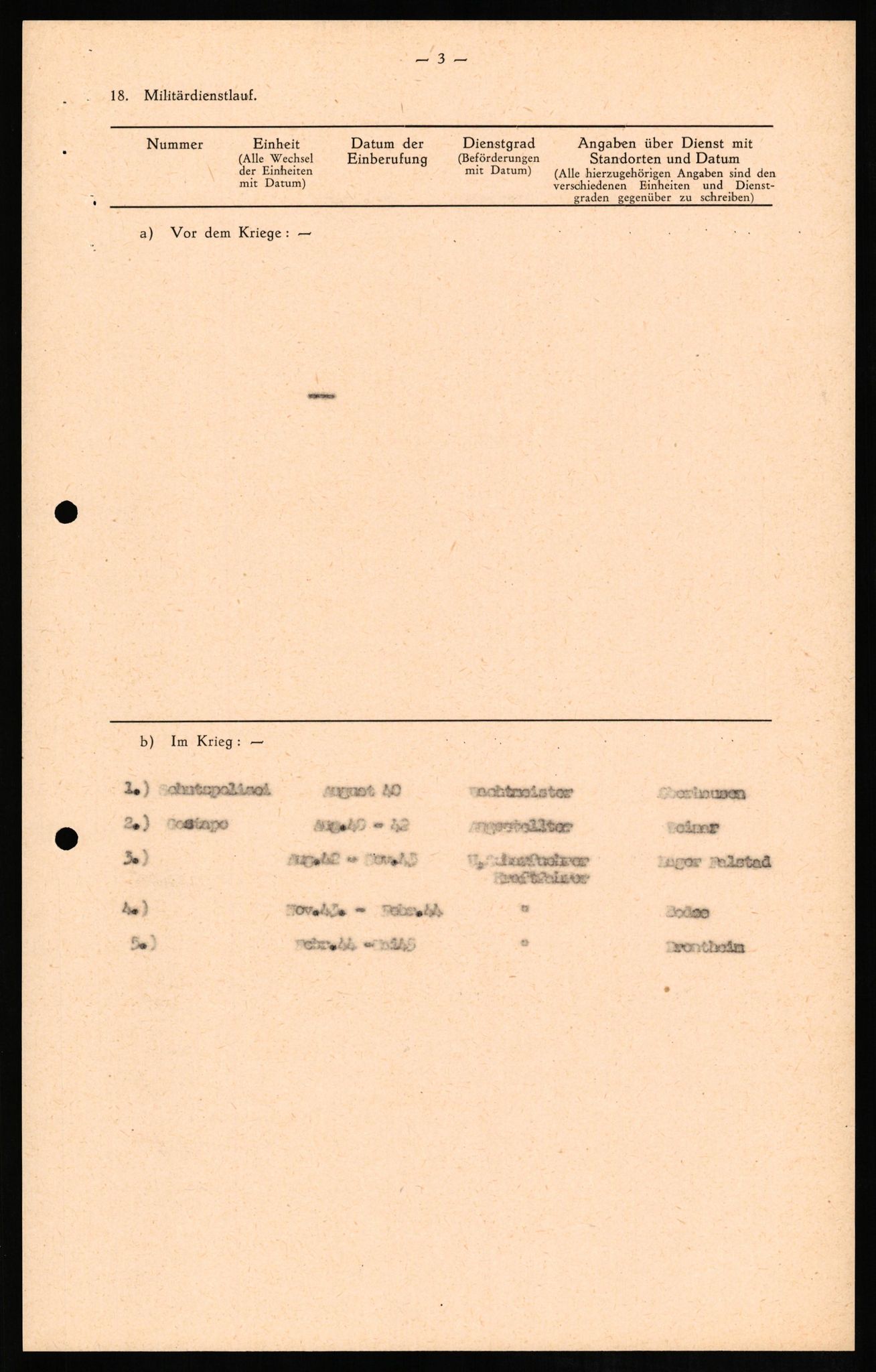 Forsvaret, Forsvarets overkommando II, RA/RAFA-3915/D/Db/L0011: CI Questionaires. Tyske okkupasjonsstyrker i Norge. Tyskere., 1945-1946, p. 144