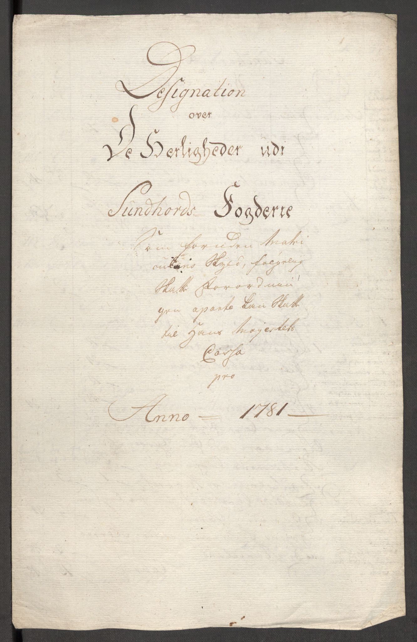 Rentekammeret inntil 1814, Reviderte regnskaper, Fogderegnskap, RA/EA-4092/R48/L3097: Fogderegnskap Sunnhordland og Hardanger, 1781, p. 68