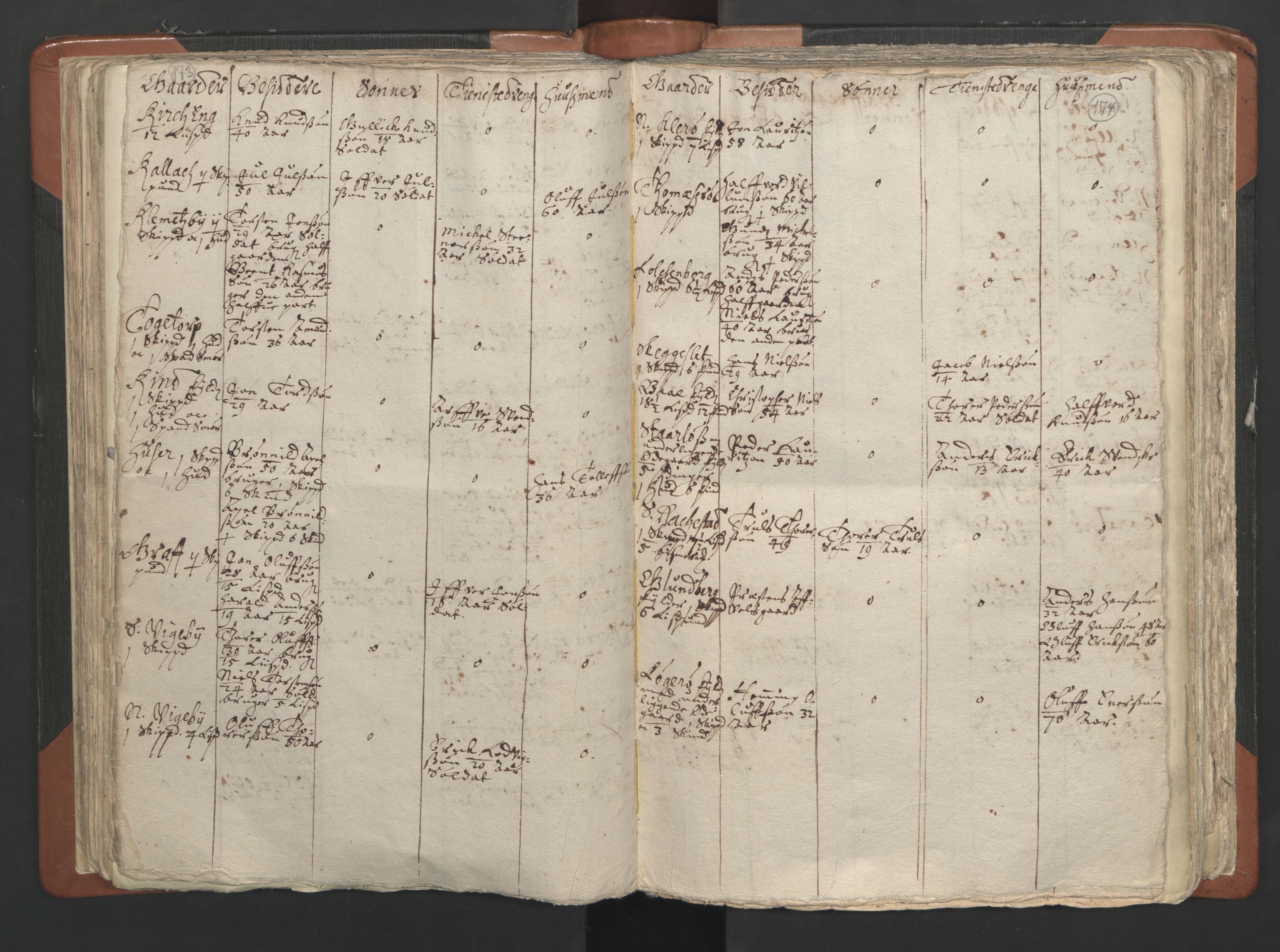 RA, Vicar's Census 1664-1666, no. 2: Øvre Borgesyssel deanery, 1664-1666, p. 173-174