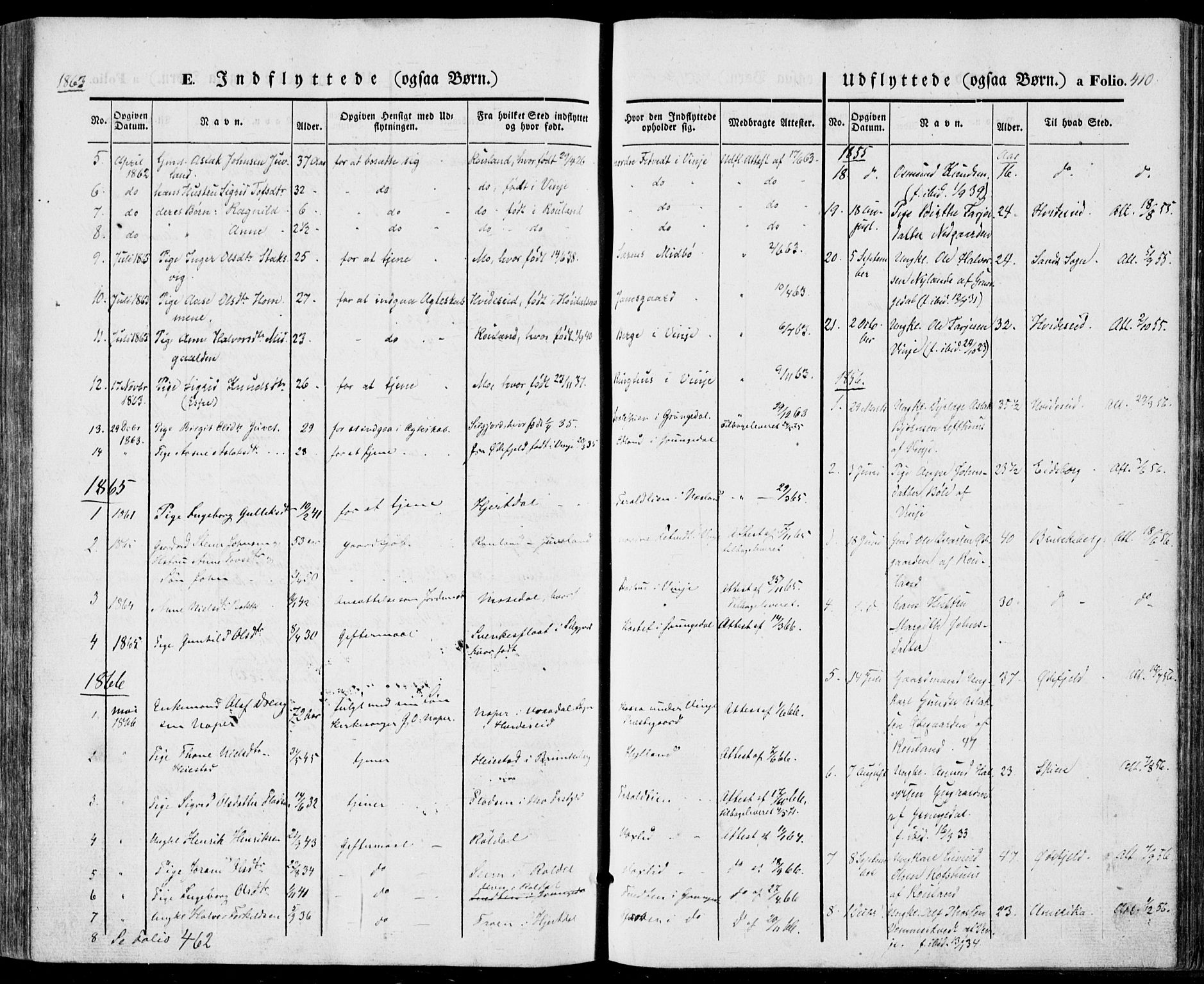 Vinje kirkebøker, SAKO/A-312/F/Fa/L0004: Parish register (official) no. I 4, 1843-1869, p. 410