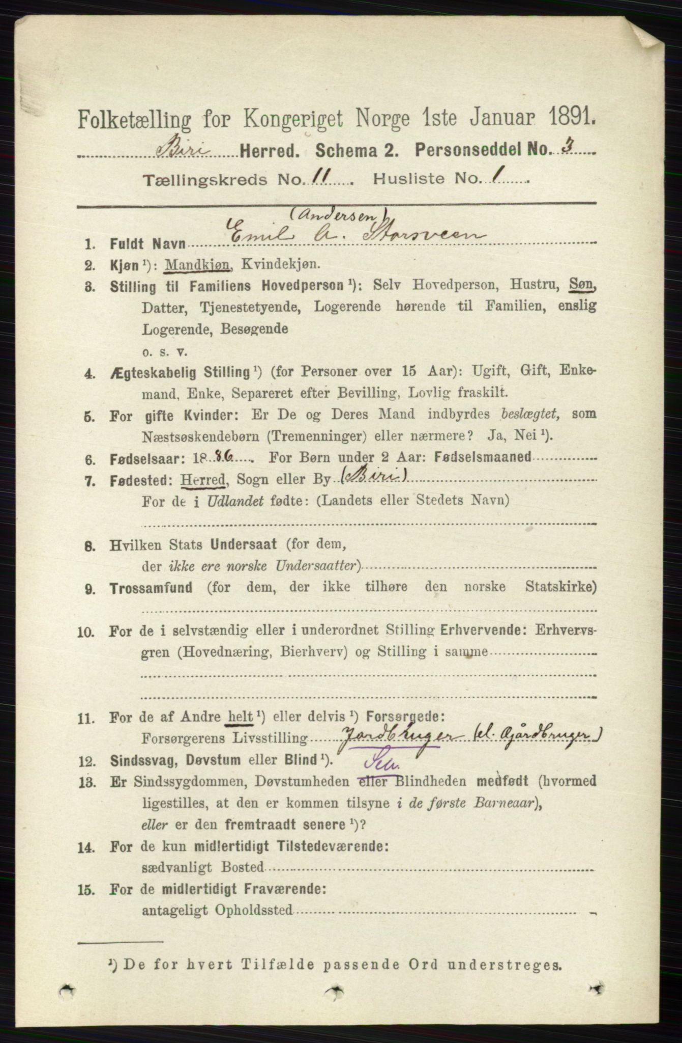 RA, 1891 census for 0525 Biri, 1891, p. 4365