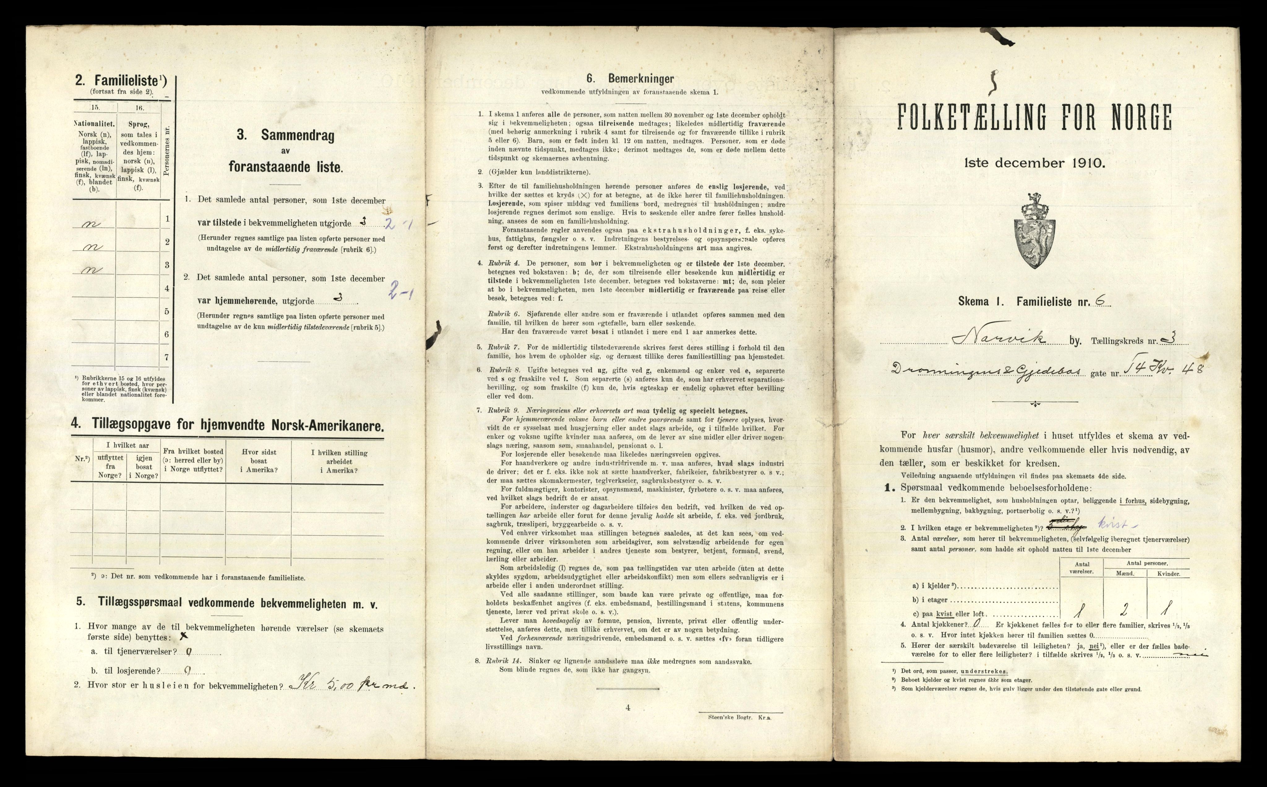 RA, 1910 census for Narvik, 1910, p. 907