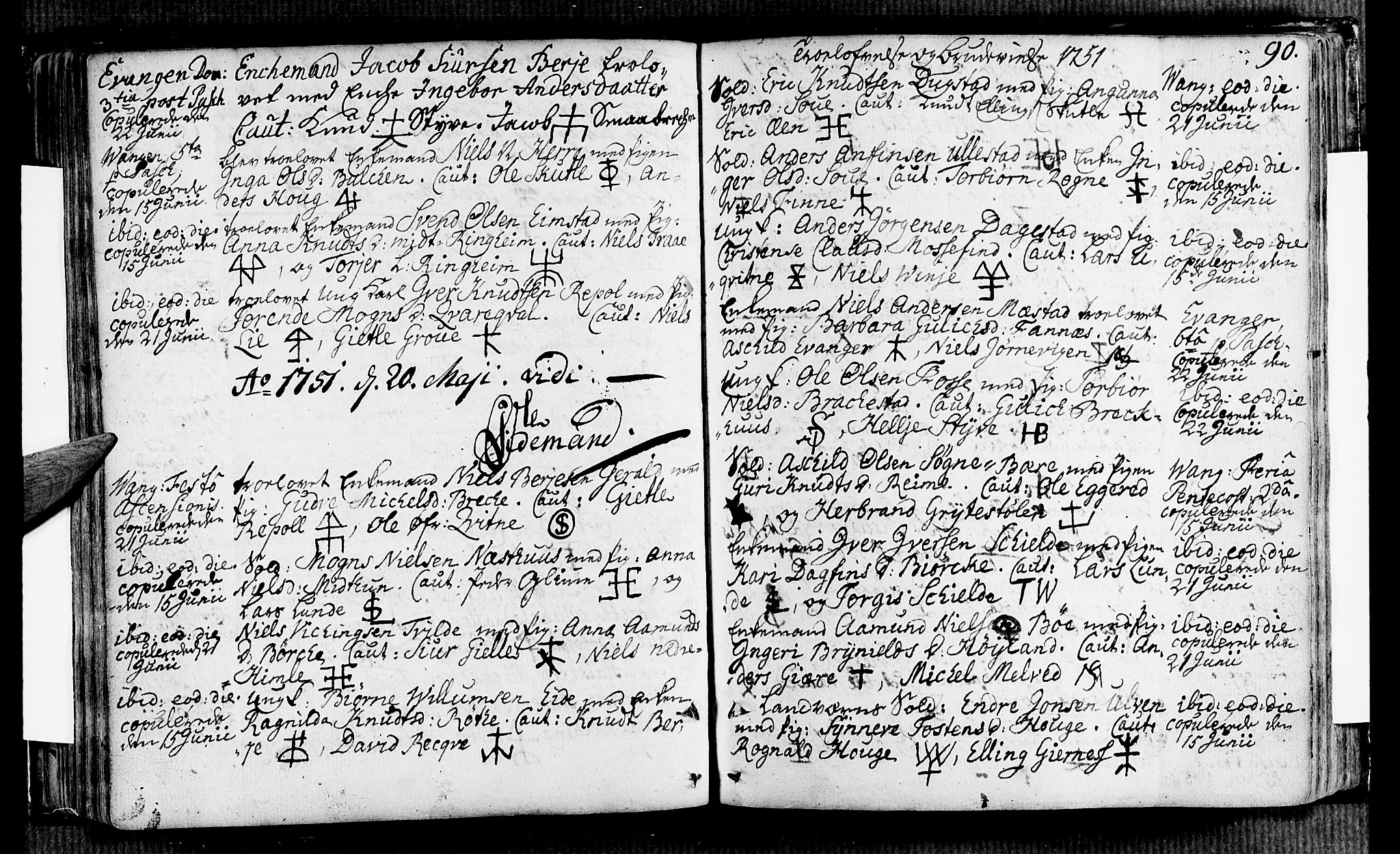 Voss sokneprestembete, AV/SAB-A-79001/H/Haa: Parish register (official) no. A 7, 1731-1773, p. 90