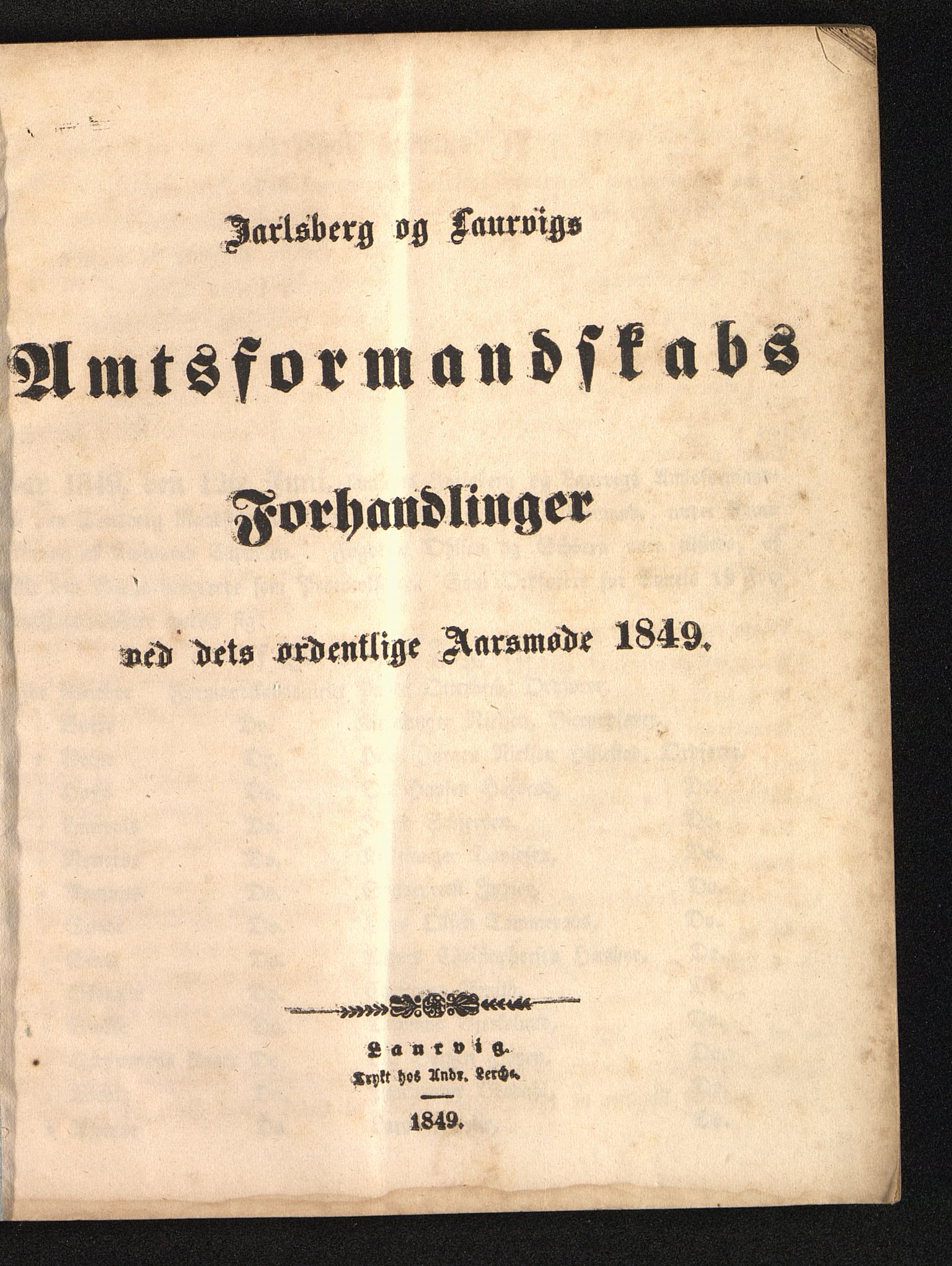 Vestfold fylkeskommune. Fylkestinget, VEMU/A-1315/A/Ab/Abb/L0001/0012: Fylkestingsforhandlinger / Fylkestingsforhandling, 1849