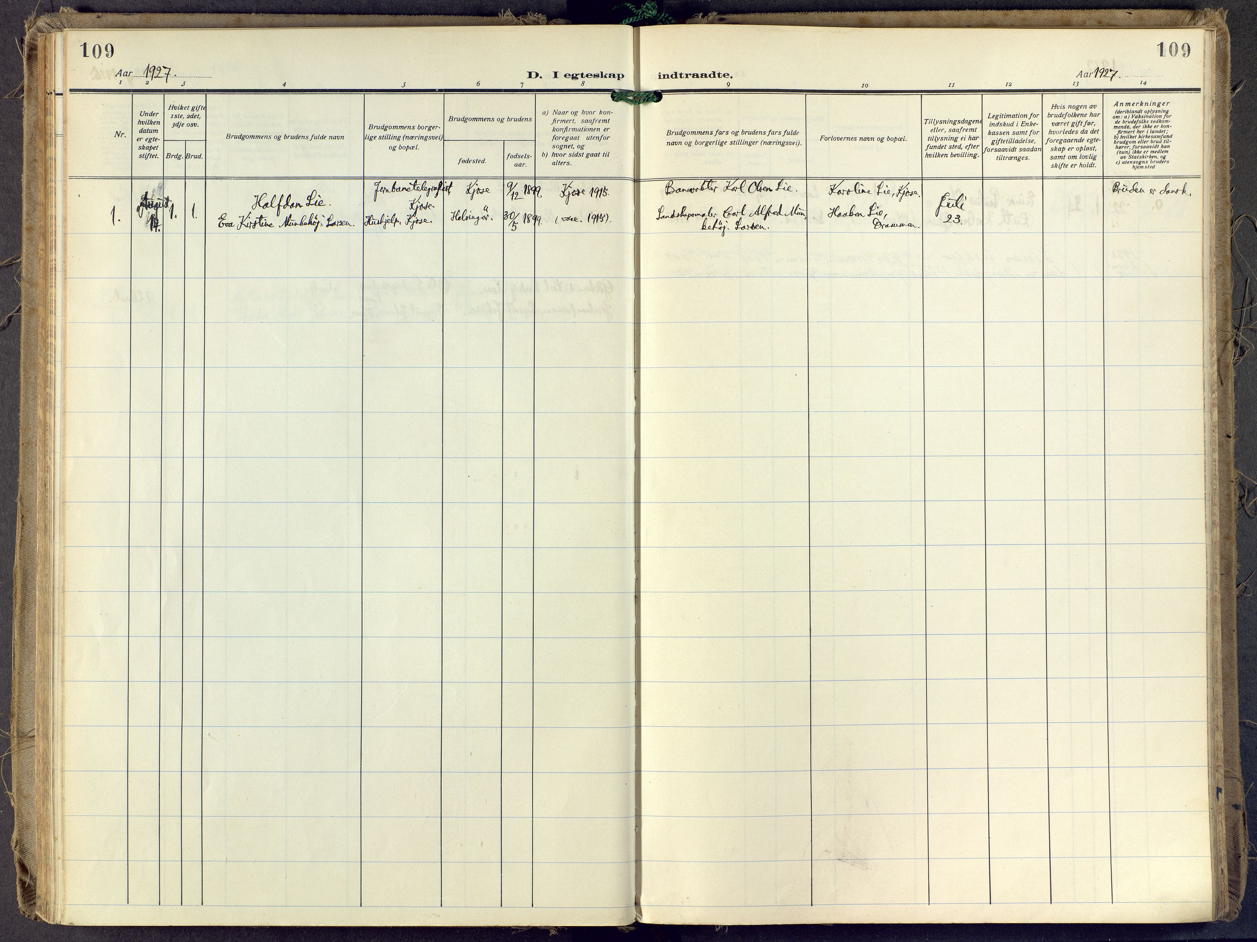 Brunlanes kirkebøker, AV/SAKO-A-342/F/Fd/L0002: Parish register (official) no. IV 2, 1918-1958, p. 109