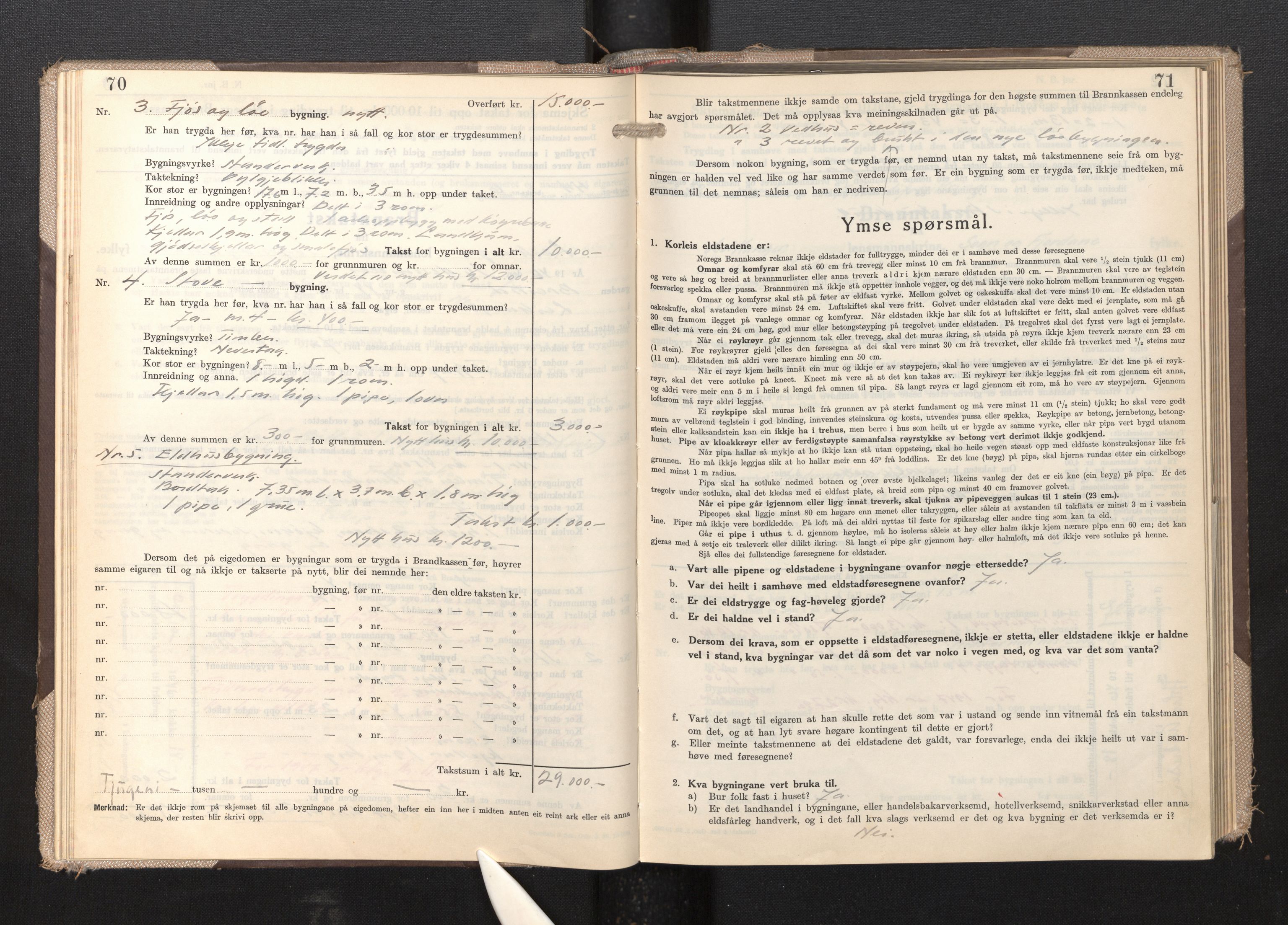 Lensmannen i Leikanger, AV/SAB-A-29201/0012/L0009: Branntakstprotokoll, skjematakst, 1946-1952, p. 70-71