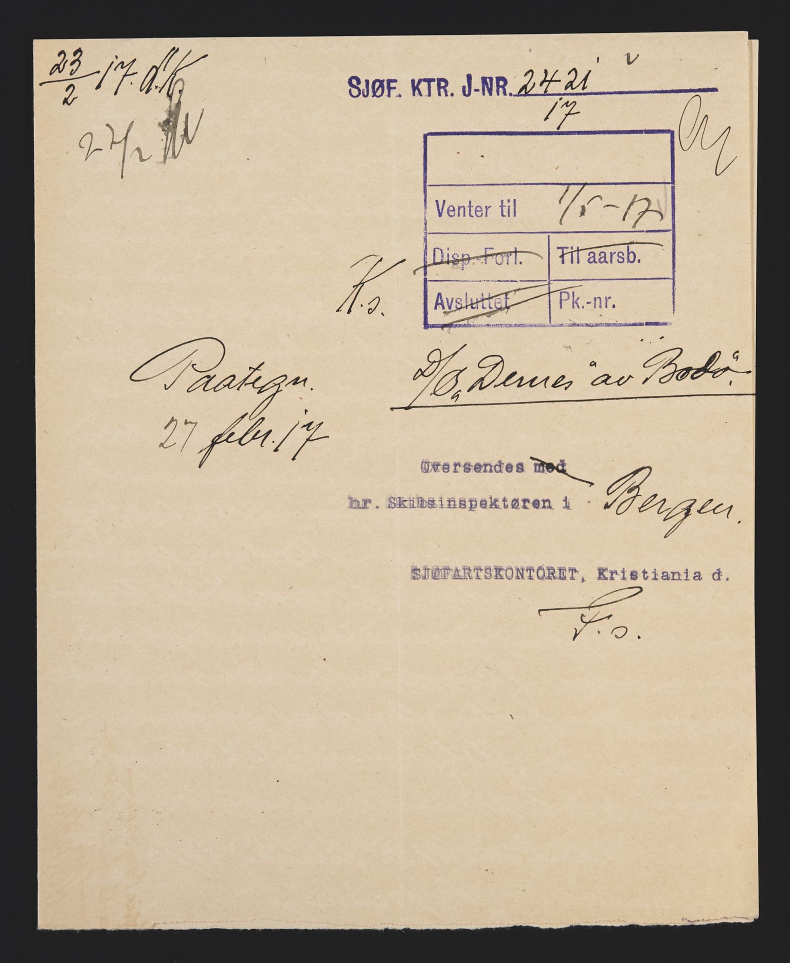 Sjøfartsdirektoratet med forløpere, skipsmapper slettede skip, AV/RA-S-4998/F/Fa/L0238: --, 1868-1925, p. 21