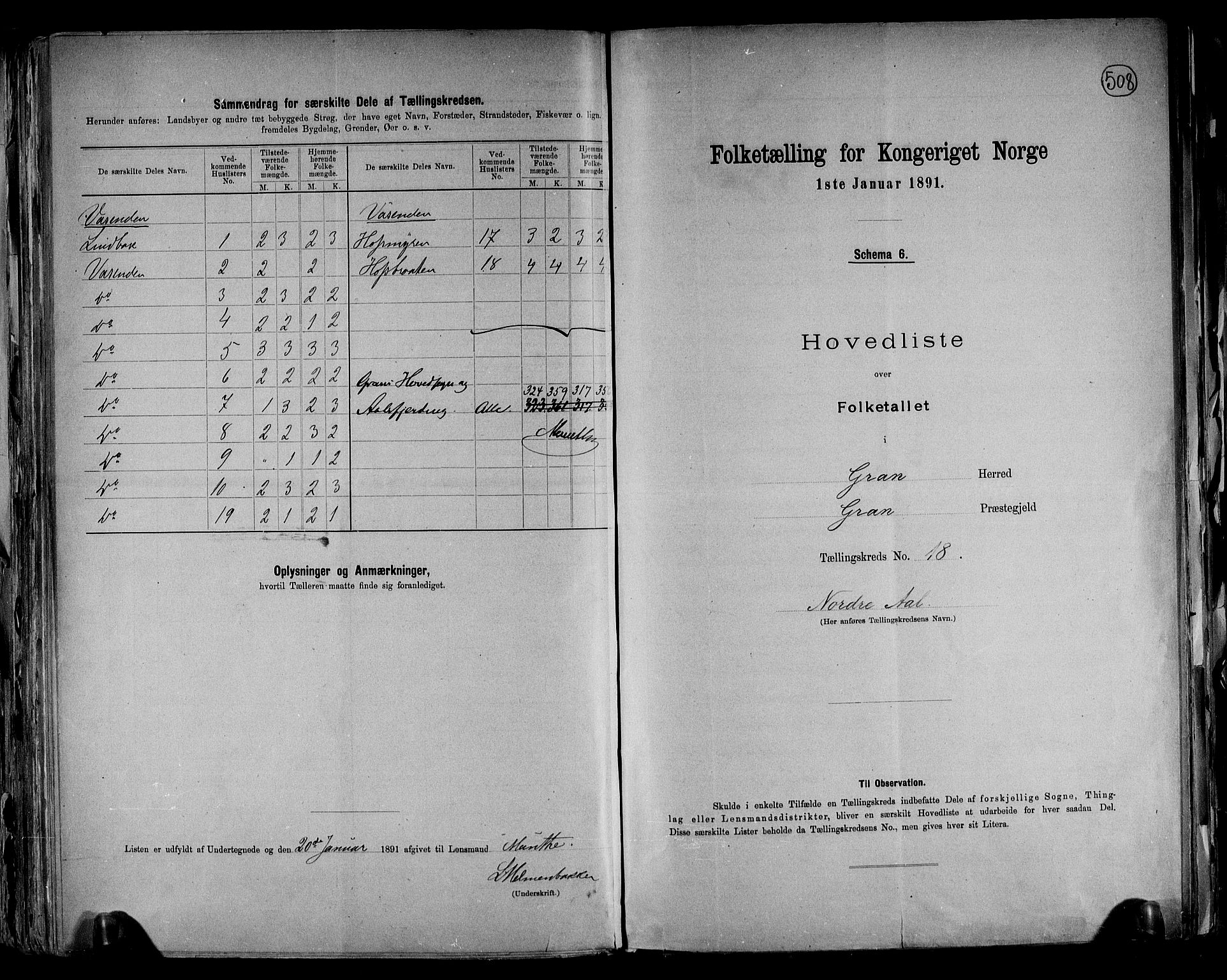 RA, 1891 census for 0534 Gran, 1891, p. 49