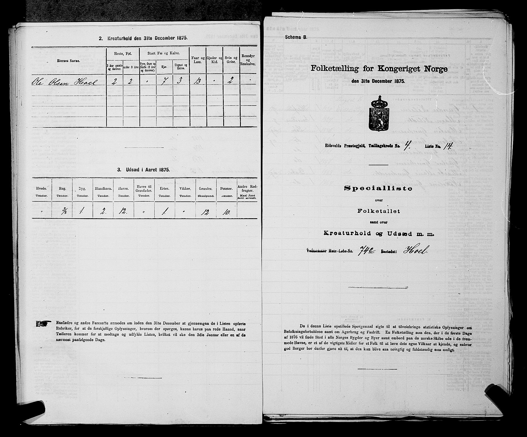 RA, 1875 census for 0237P Eidsvoll, 1875, p. 484