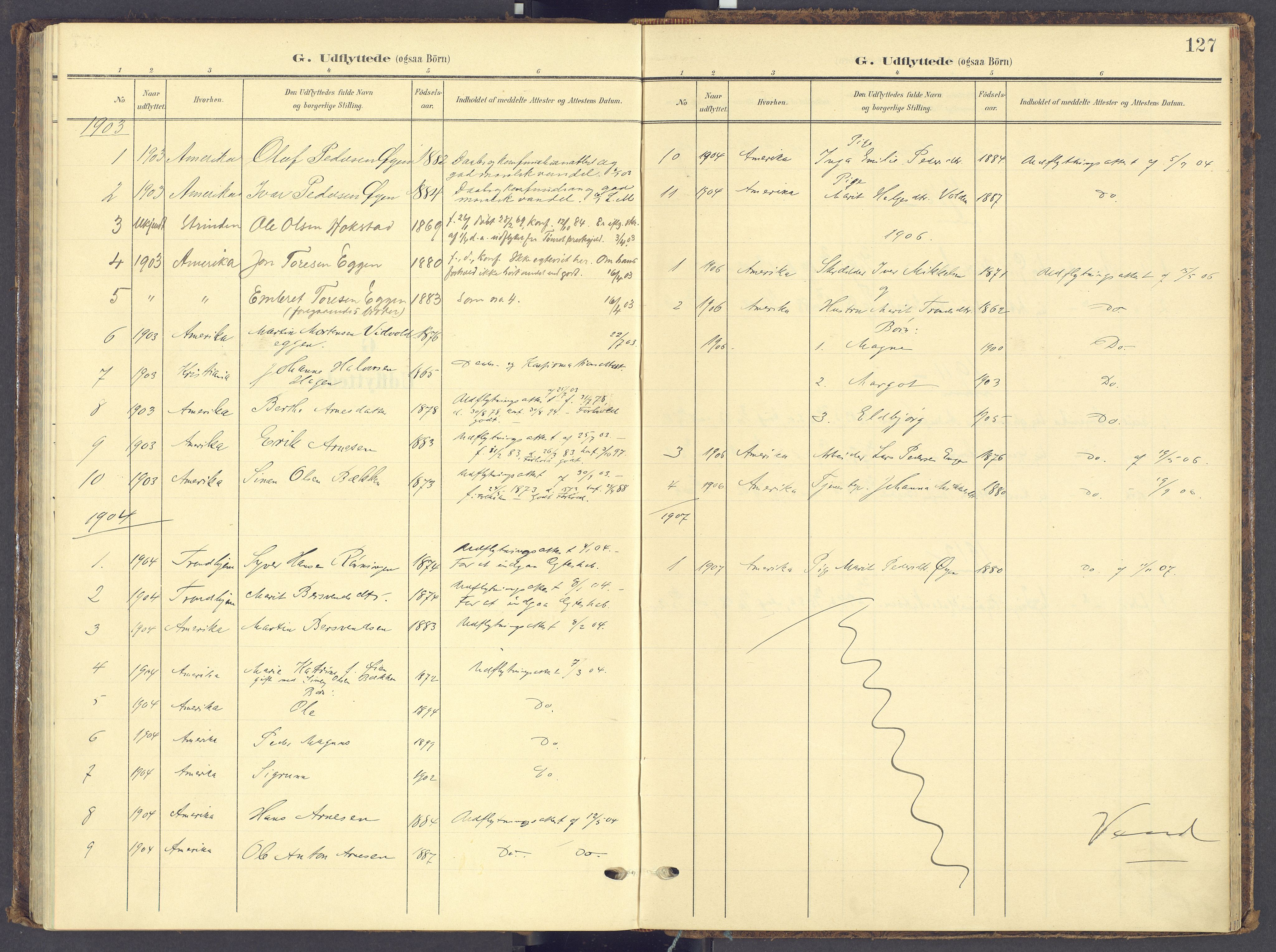 Tynset prestekontor, SAH/PREST-058/H/Ha/Haa/L0028: Parish register (official) no. 28, 1902-1929, p. 127