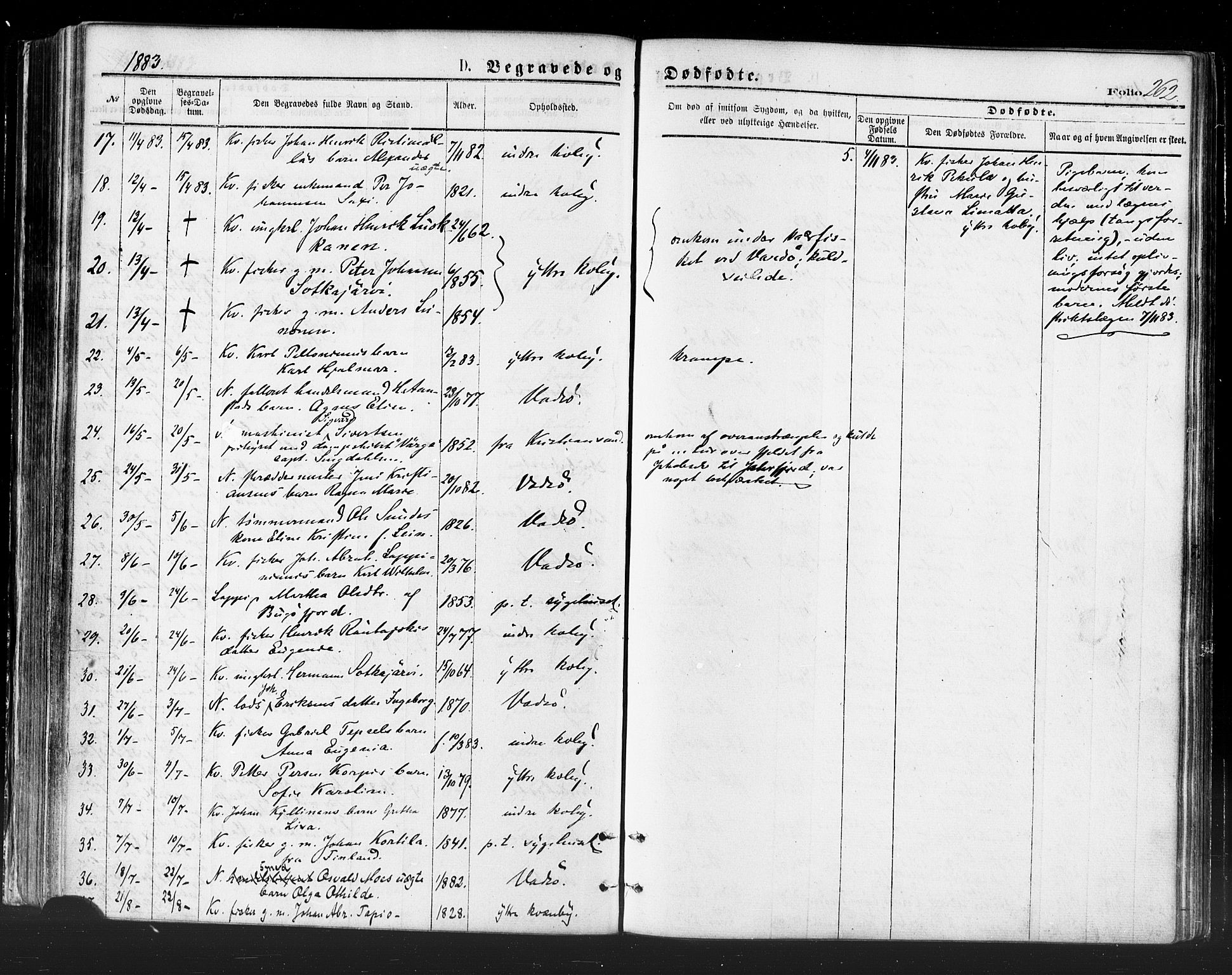 Vadsø sokneprestkontor, AV/SATØ-S-1325/H/Ha/L0005kirke: Parish register (official) no. 5, 1873-1884, p. 262