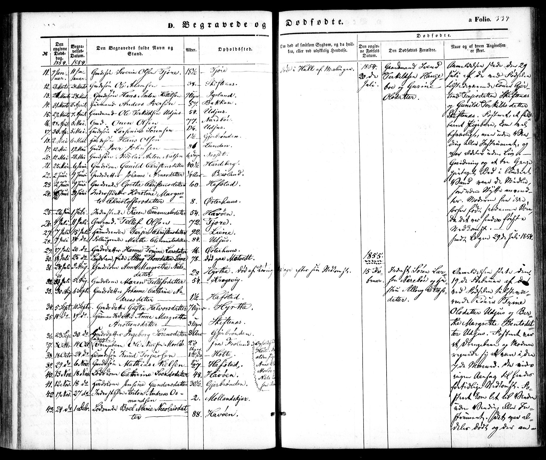 Hommedal sokneprestkontor, SAK/1111-0023/F/Fa/Fab/L0004: Parish register (official) no. A 4, 1848-1860, p. 334