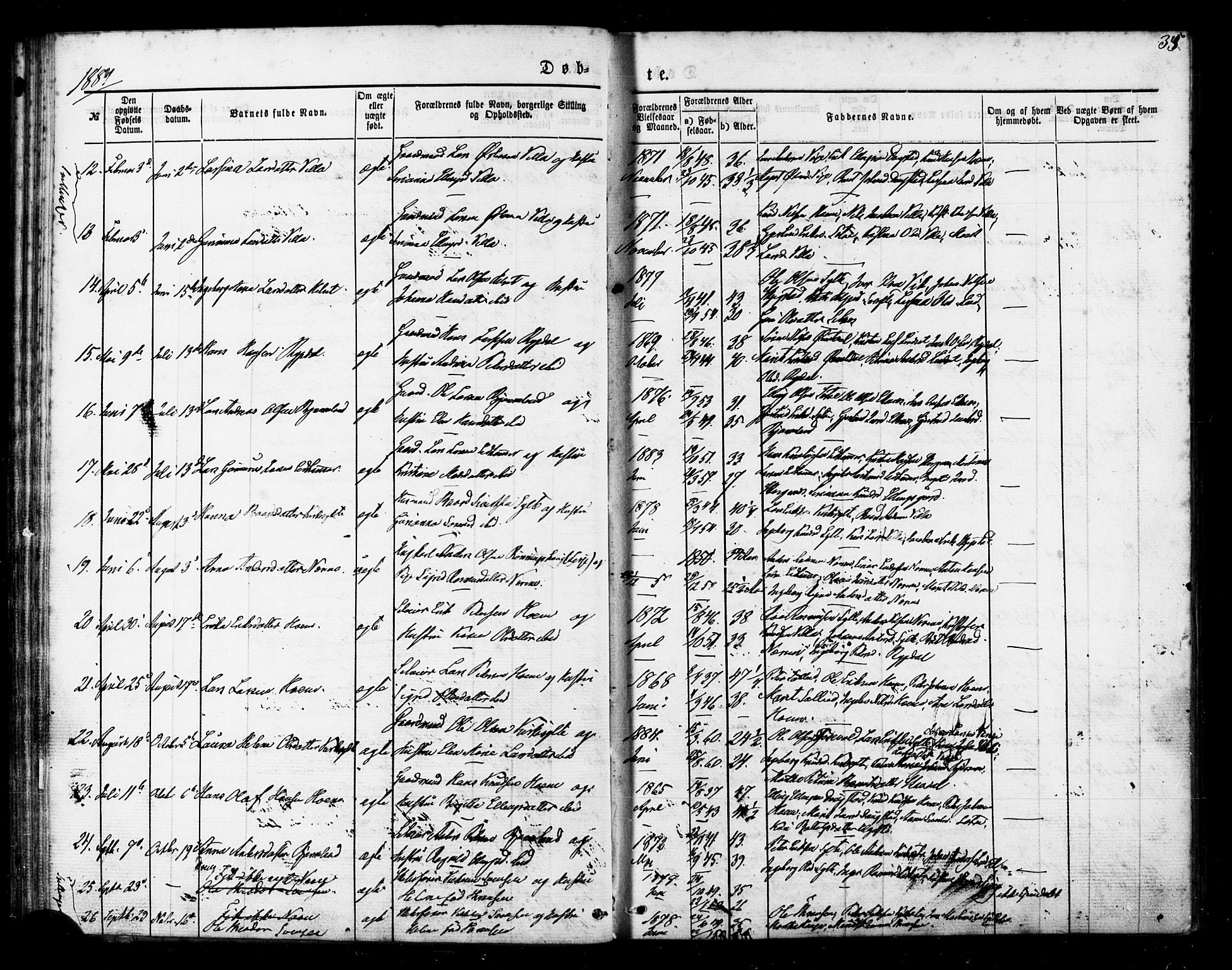 Ministerialprotokoller, klokkerbøker og fødselsregistre - Møre og Romsdal, AV/SAT-A-1454/541/L0545: Parish register (official) no. 541A02, 1872-1886, p. 35