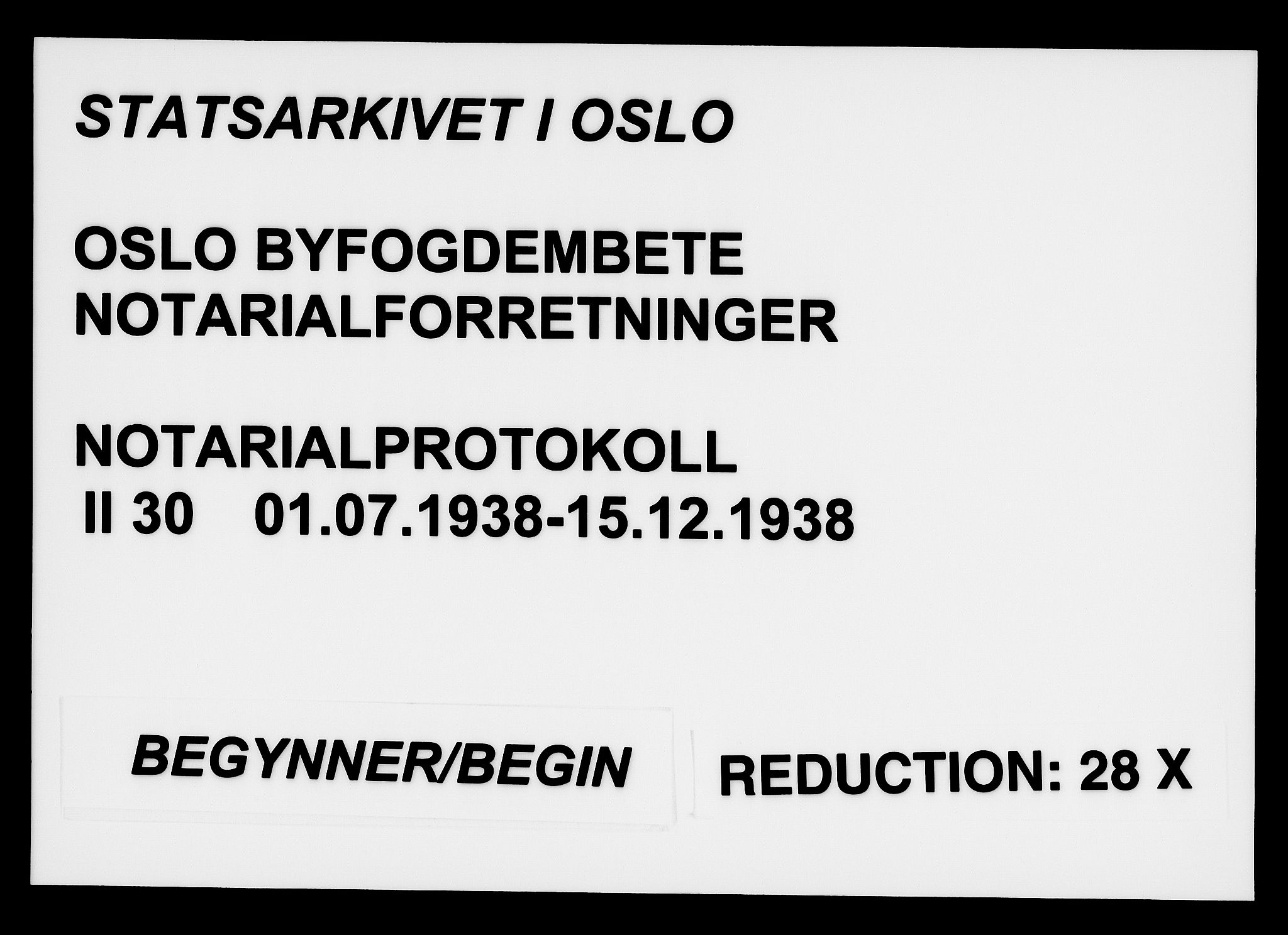 Oslo byfogd avd. I, SAO/A-10220/L/Lb/Lbb/L0030: Notarialprotokoll, rekke II: Vigsler, 1938