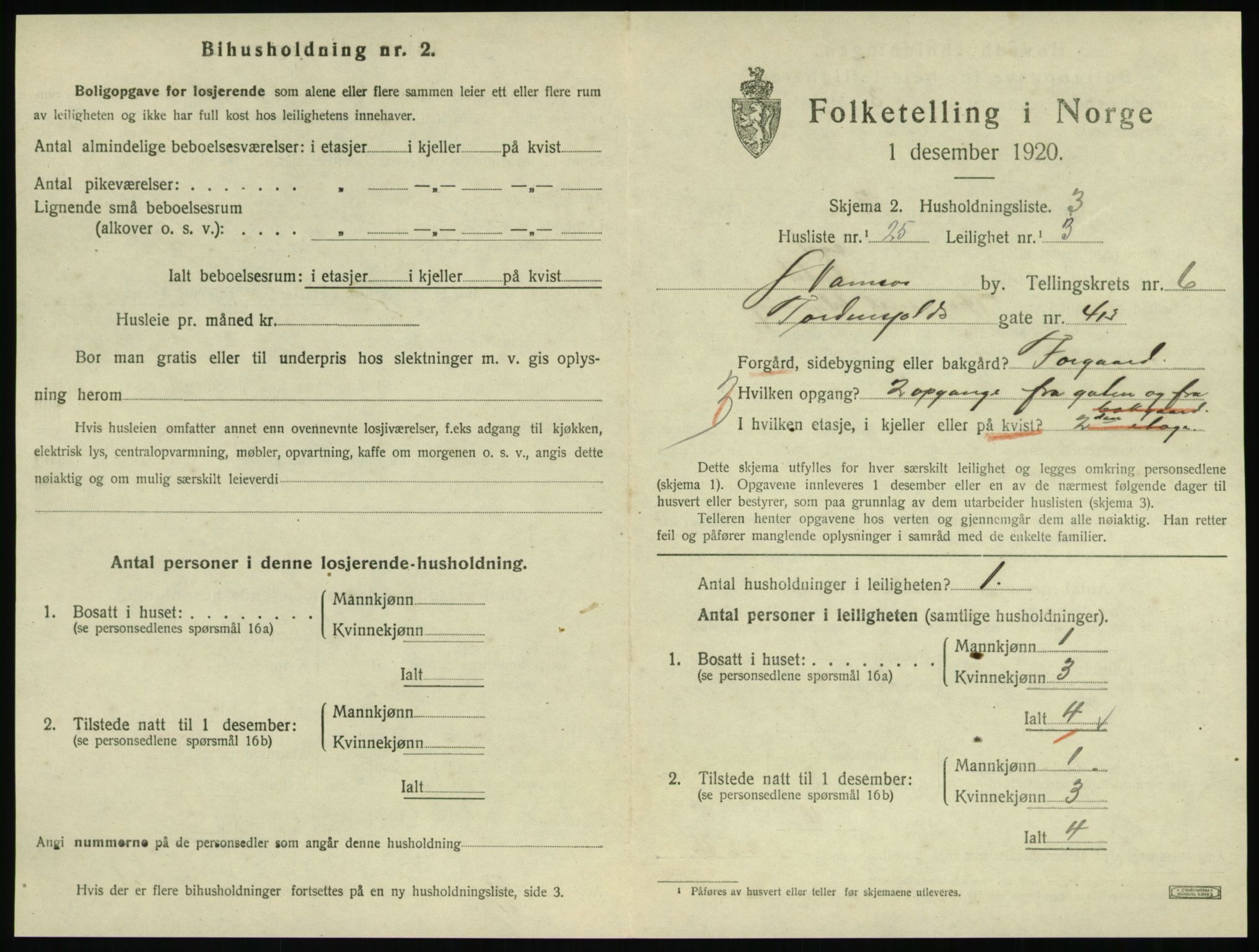 SAT, 1920 census for Namsos, 1920, p. 1867