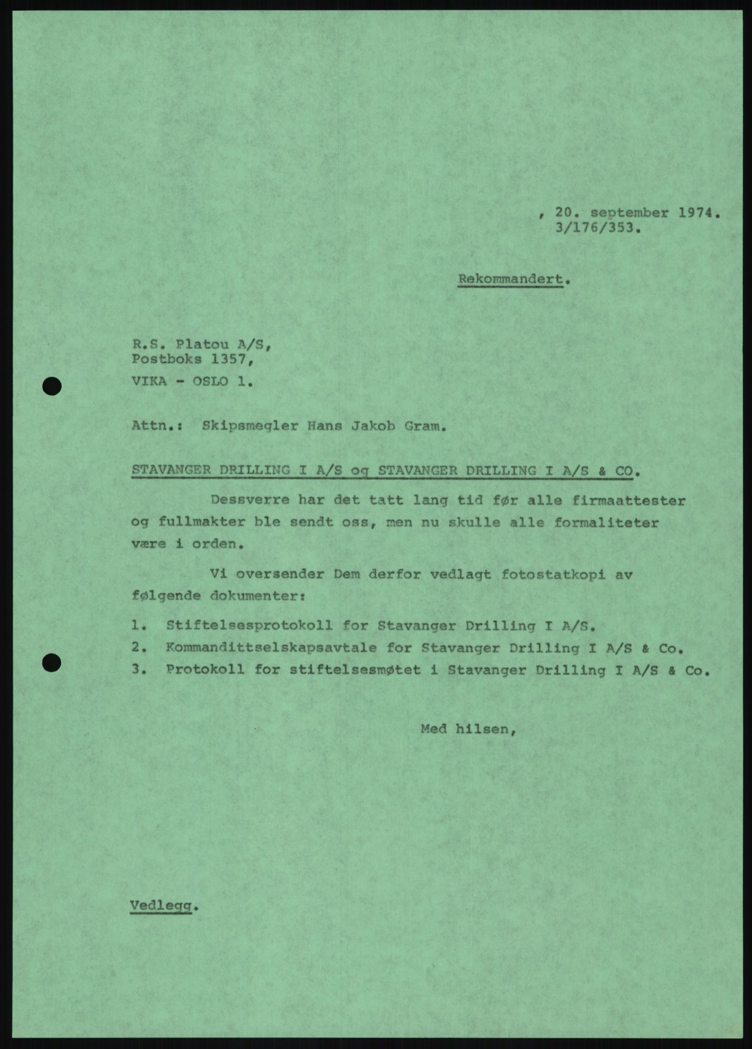 Pa 1503 - Stavanger Drilling AS, AV/SAST-A-101906/D/L0006: Korrespondanse og saksdokumenter, 1974-1984, p. 1153