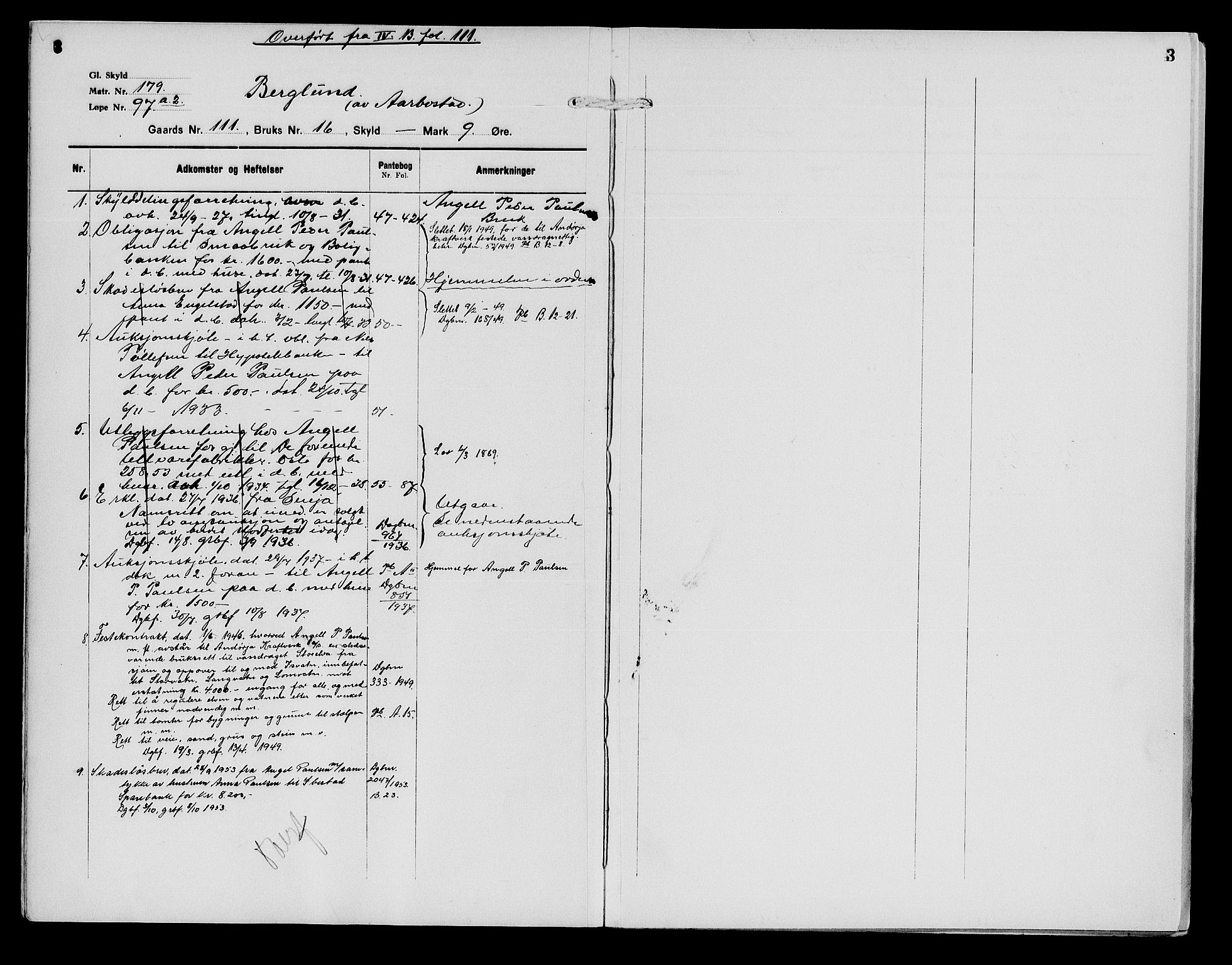 Senja sorenskriveri 1855-, SATØ/S-0048/1/H/Hb/L0026: Mortgage register no. 26, p. 3
