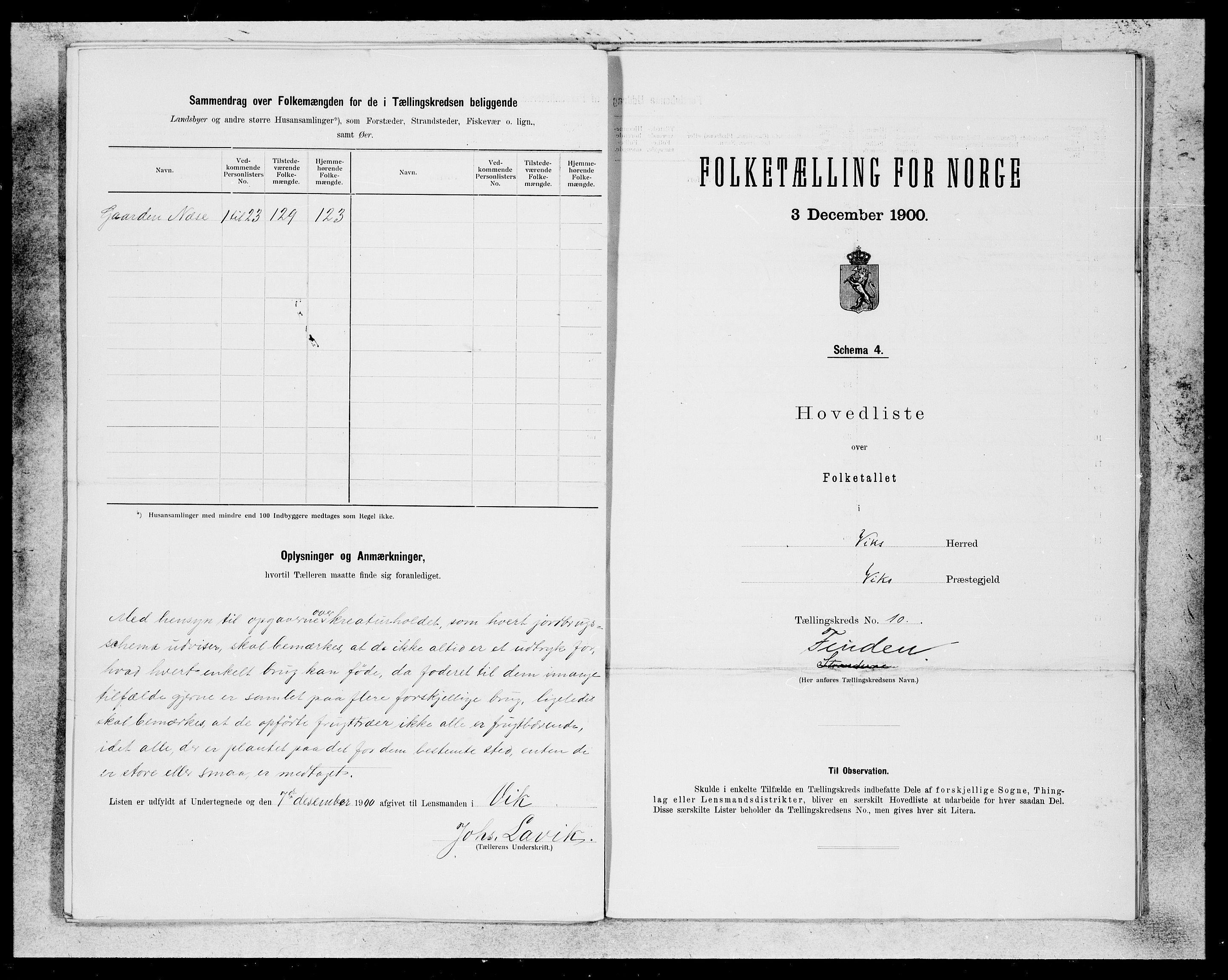 SAB, 1900 census for Vik, 1900, p. 21